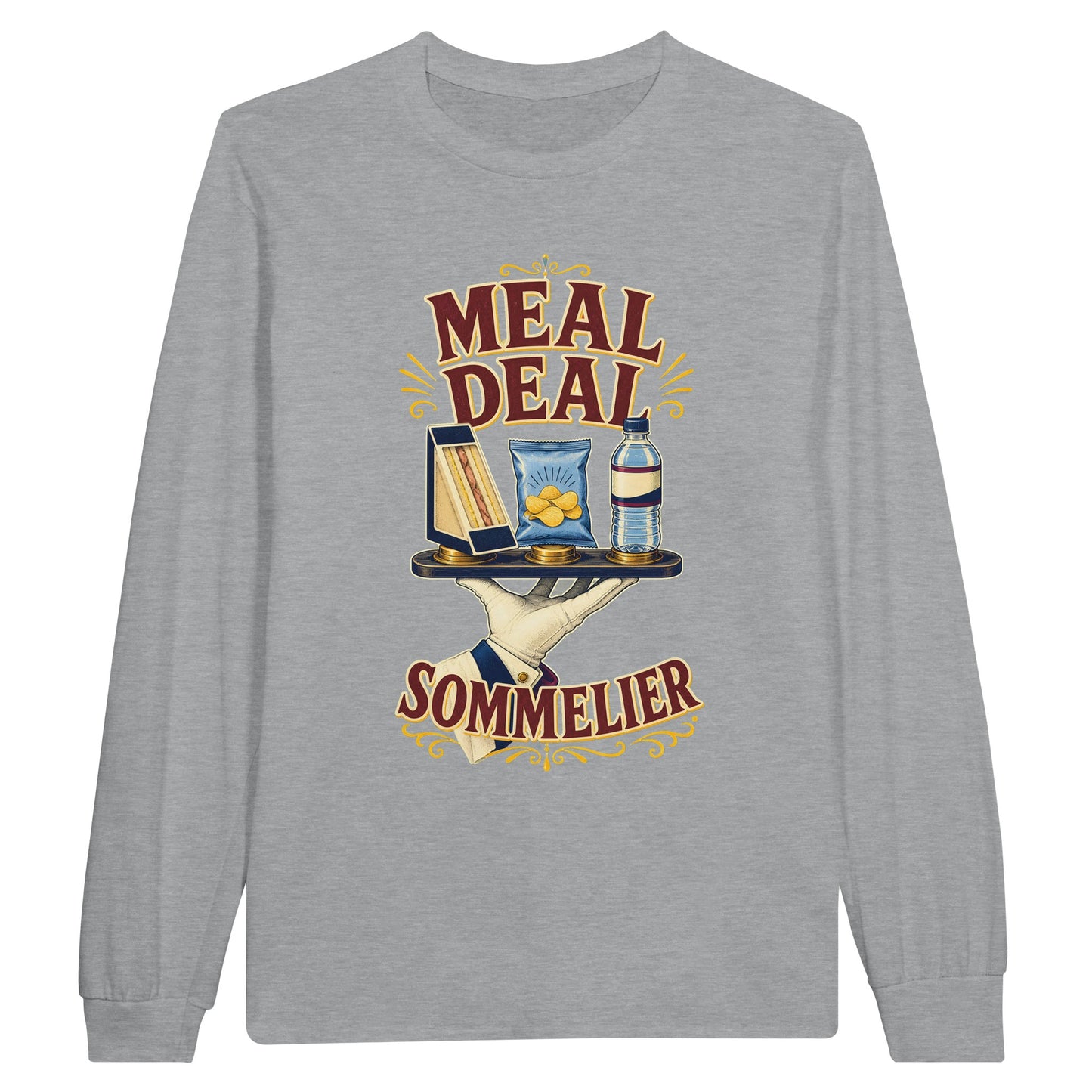 Meal Deal Sommelier British Lunch Design Long-Sleeve T-shirt — product view 10