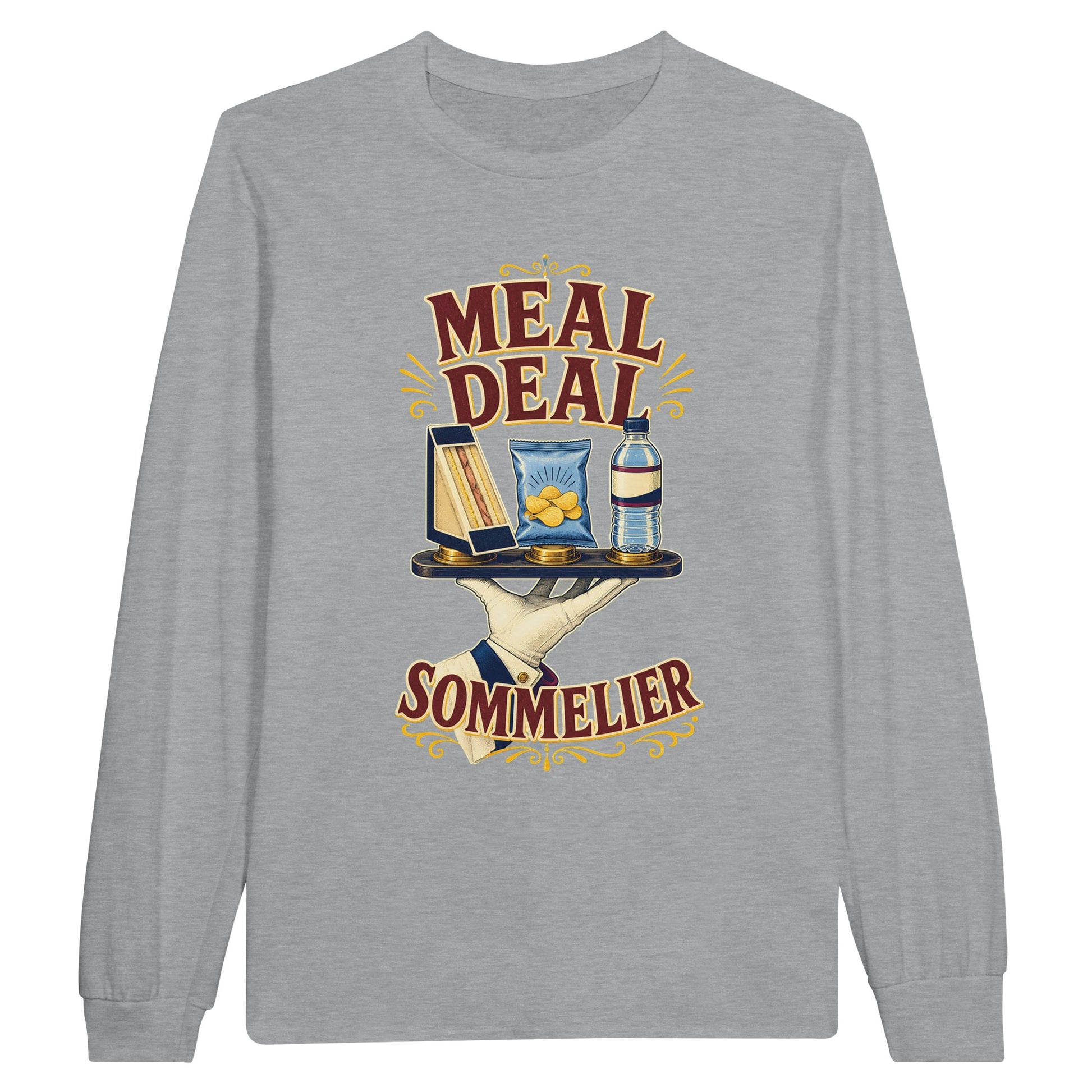 Meal Deal Sommelier British Lunch Design Long-Sleeve T-shirt — product view 10