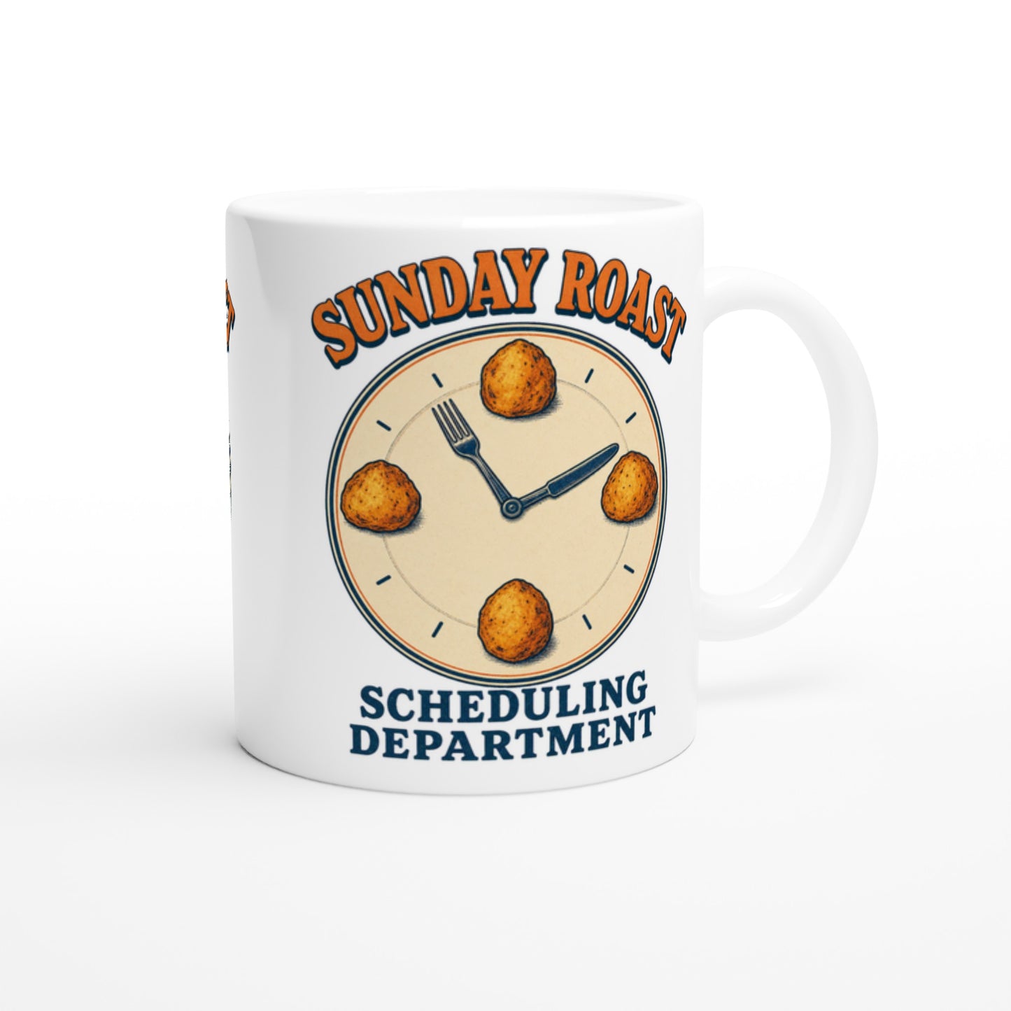 Sunday Roast Scheduling Department Mug — product view 1