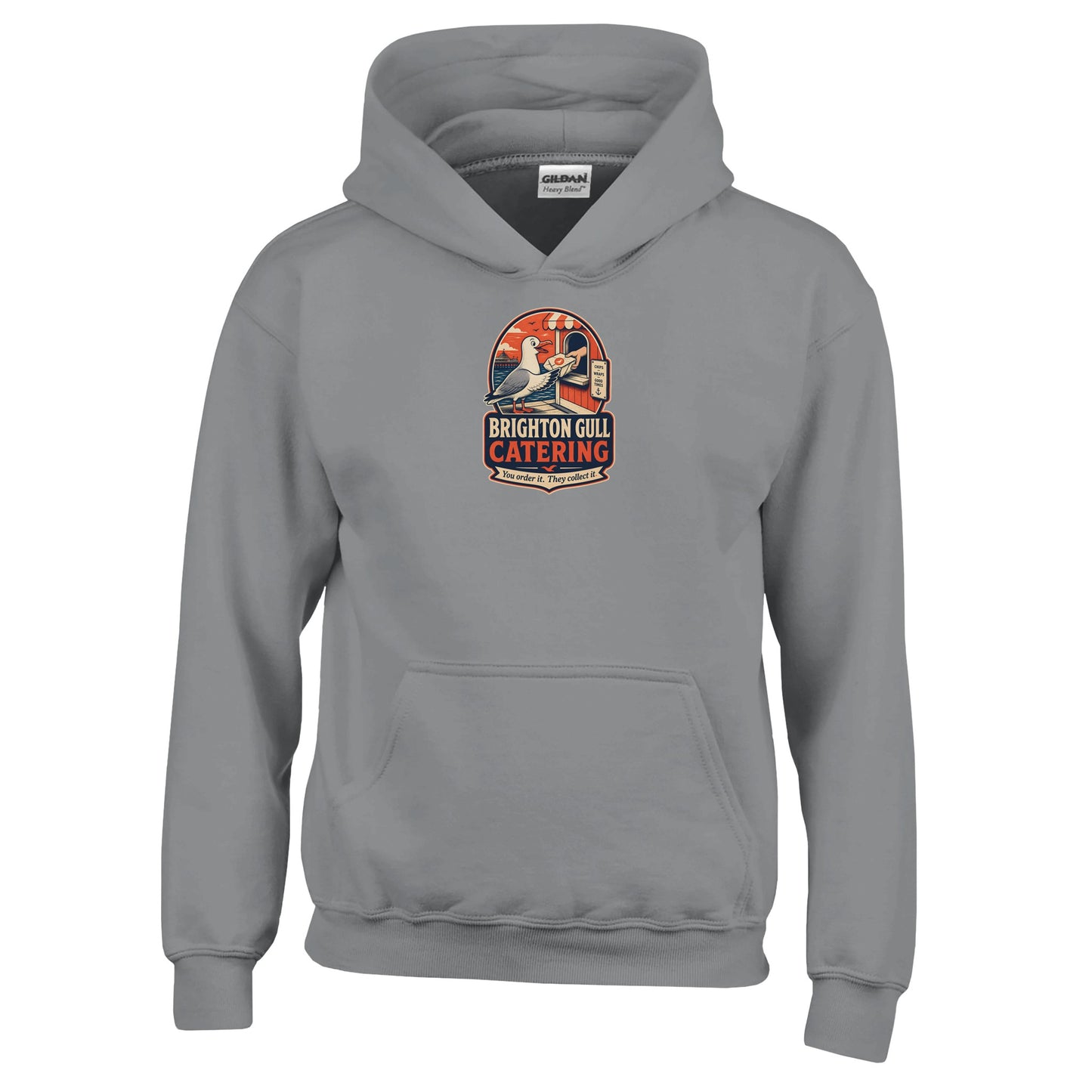 Brighton Gull Catering — Illustrated Kids' Hoodie — product view 13