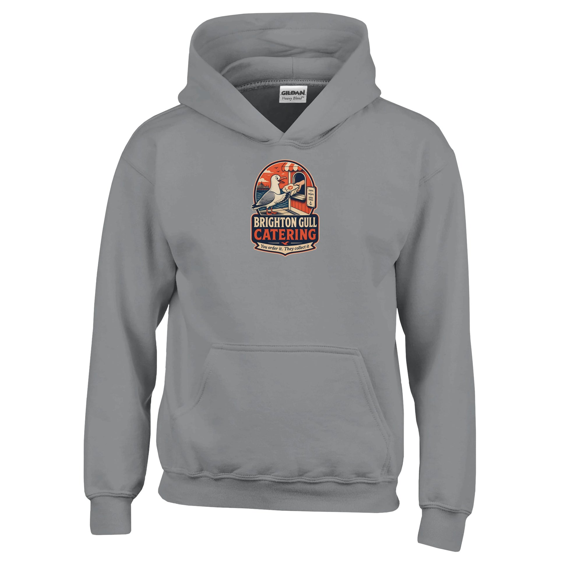 Brighton Gull Catering — Illustrated Kids' Hoodie — product view 13