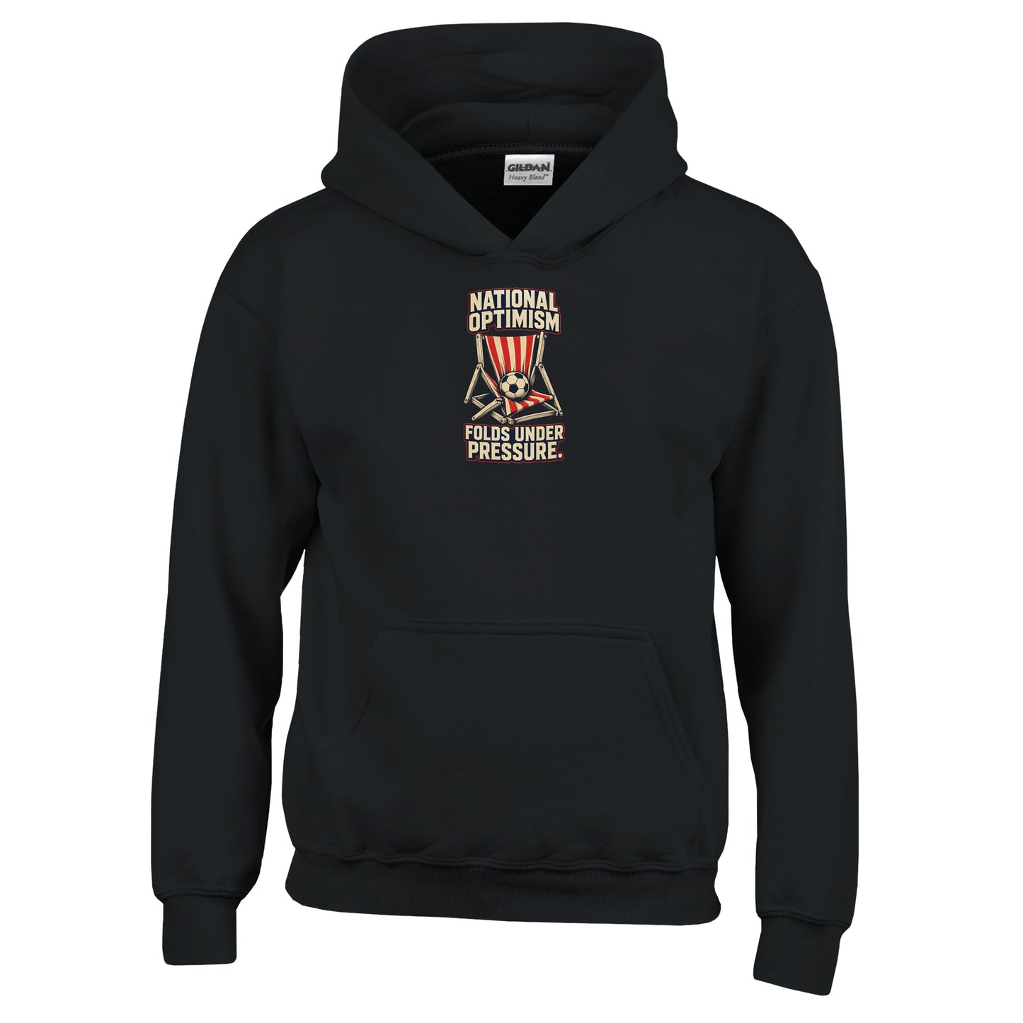 National Optimism Folds Under Pressure Football Kids' Hoodie — product view 3