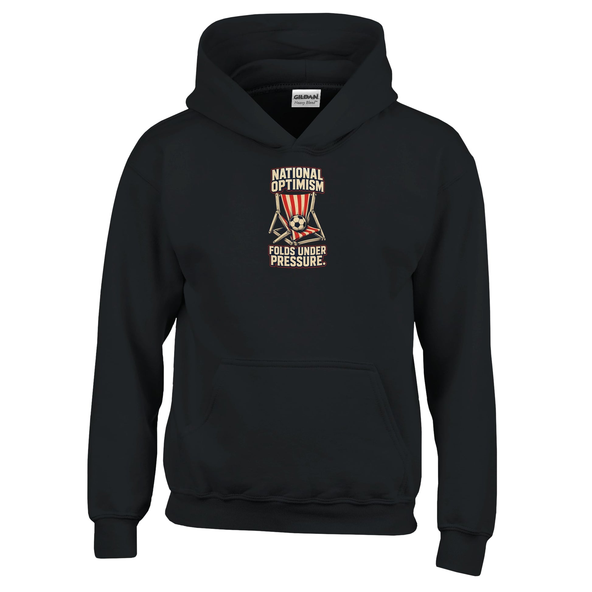National Optimism Folds Under Pressure Football Kids' Hoodie — product view 3