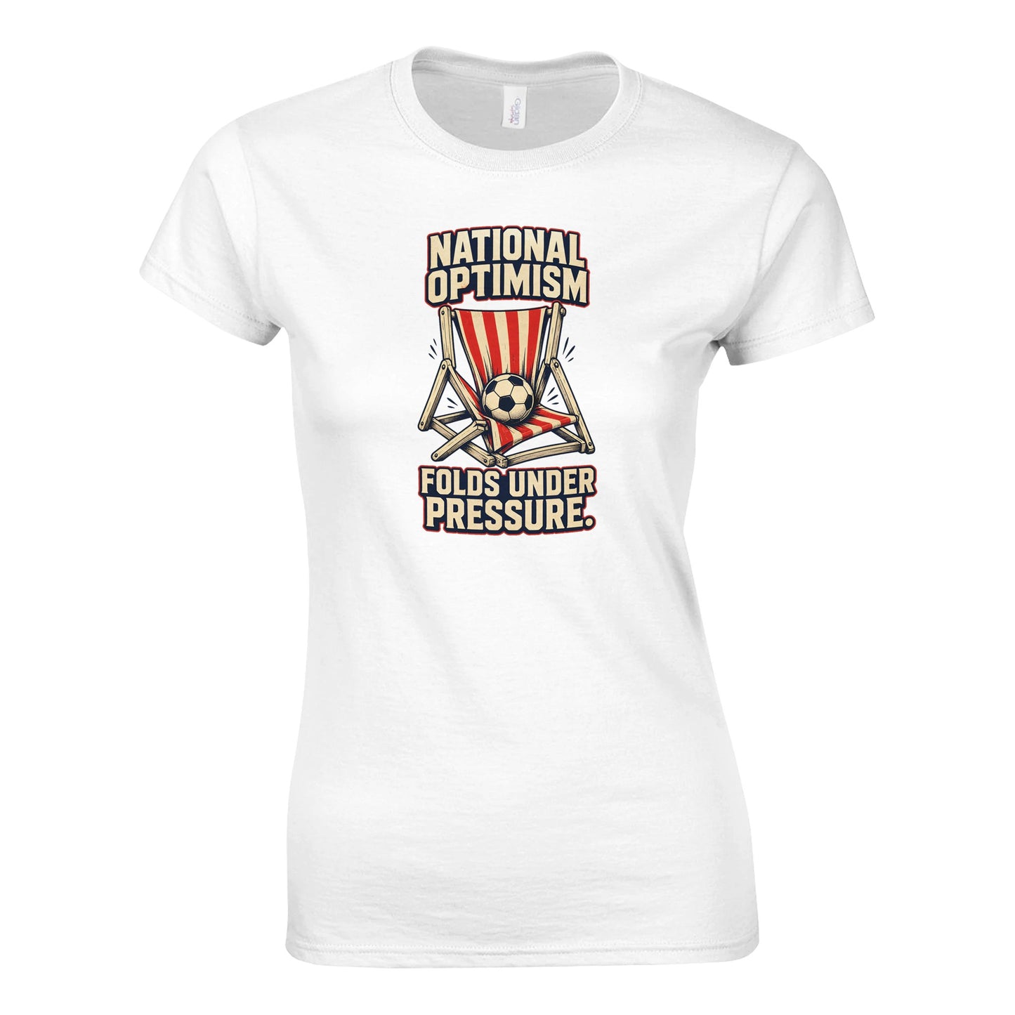 National Optimism Folds Under Pressure Football Women's T-shirt — product view 1