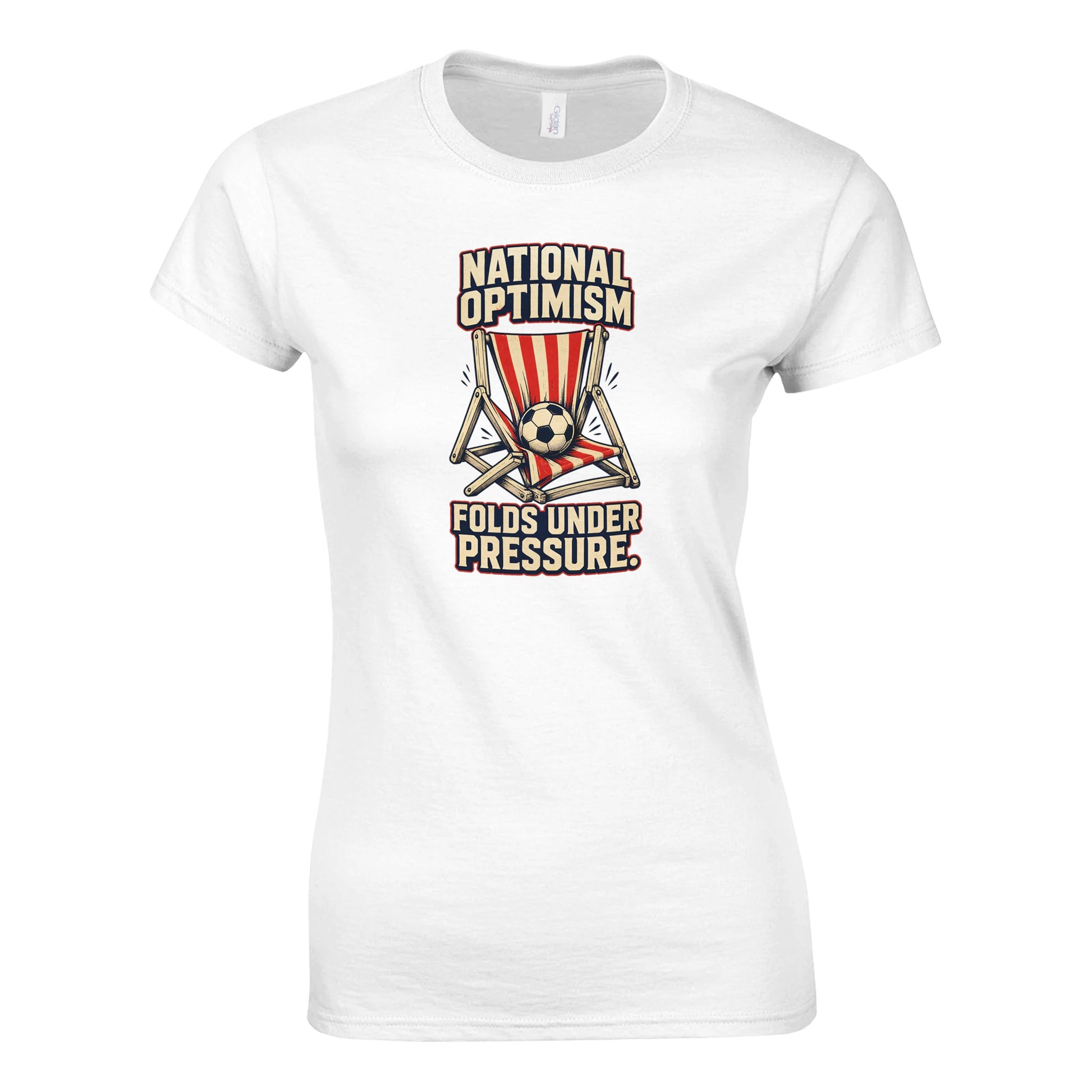 National Optimism Folds Under Pressure Football Women's T-shirt — product view 1