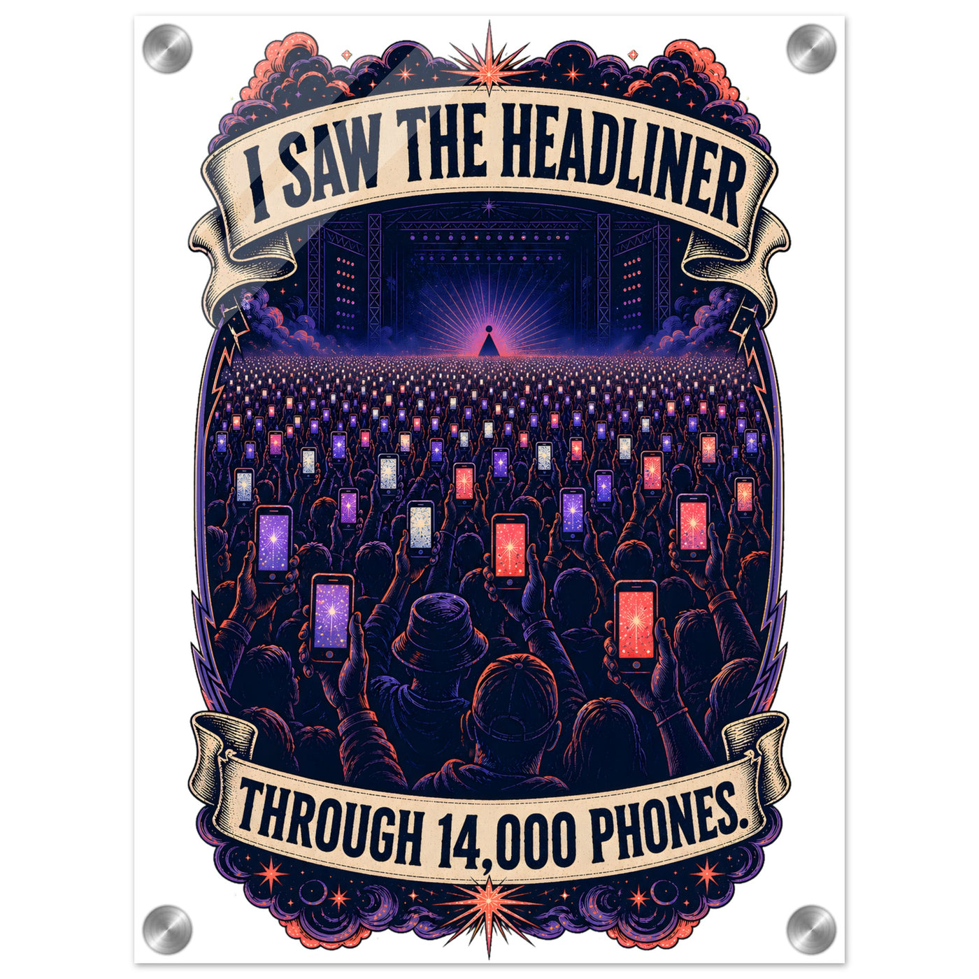 The Headliner Through 14,000 Phones Acrylic Print