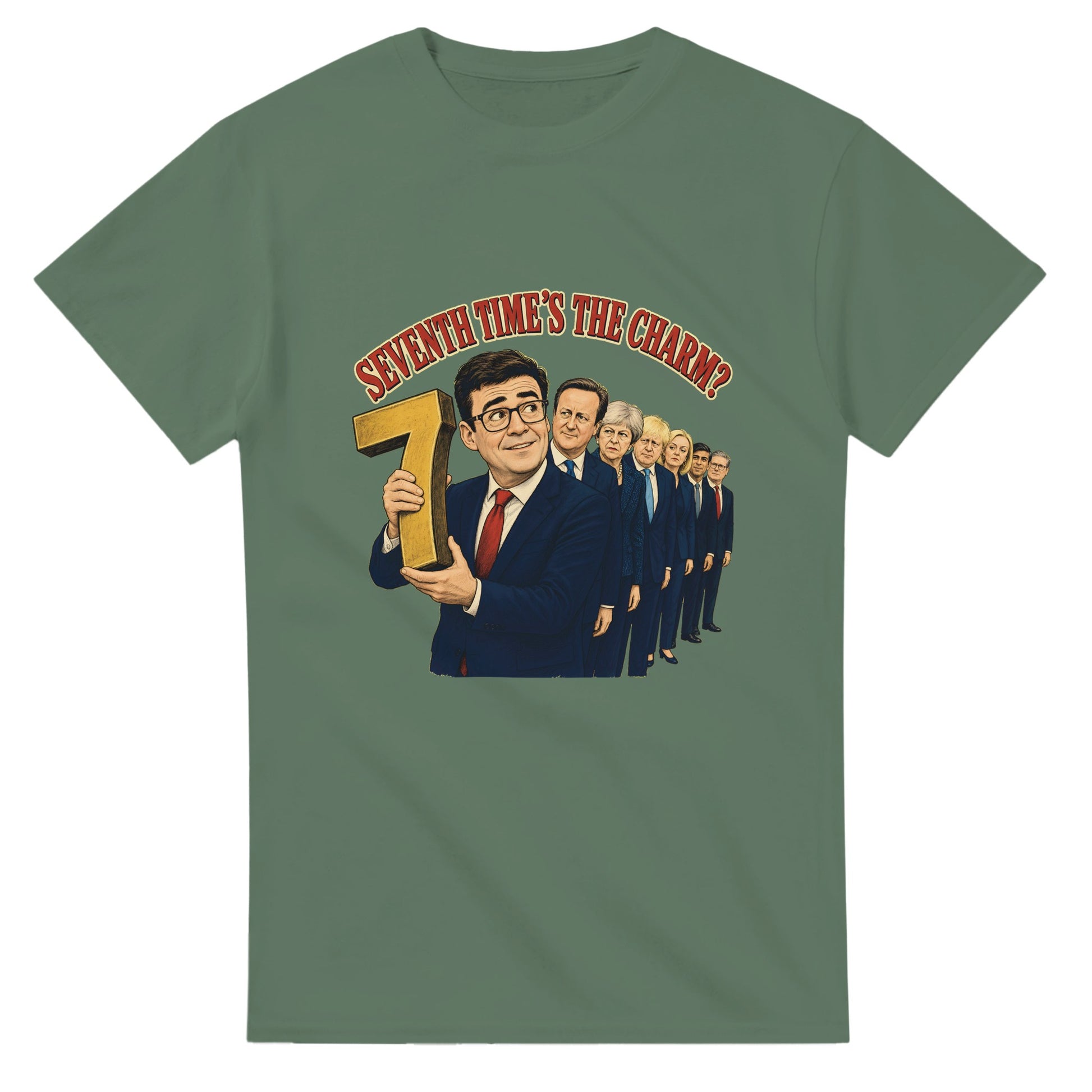 Seventh Time’s the Charm? UK Prime Minister Caricature T-shirt — product view 13