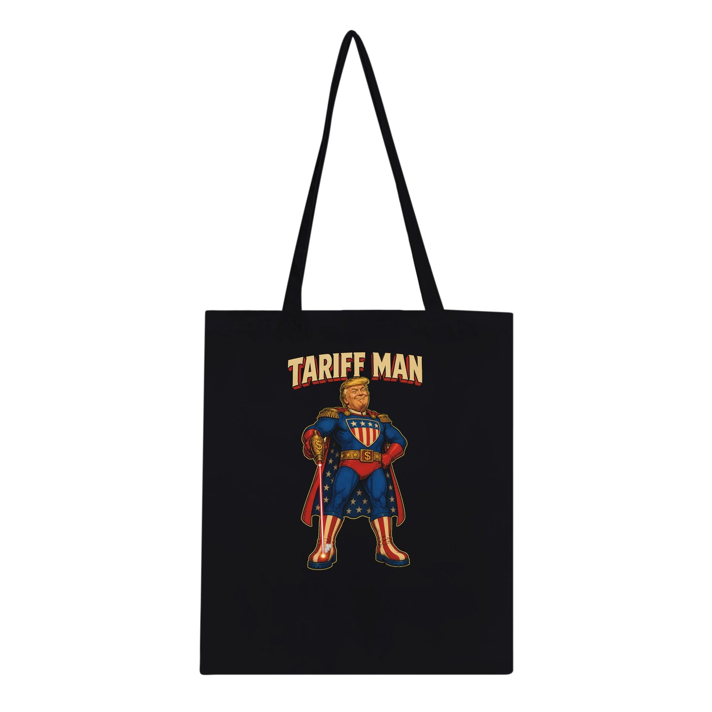 Tariff Man – Self-Shot Satire Tote Bag — product view 3