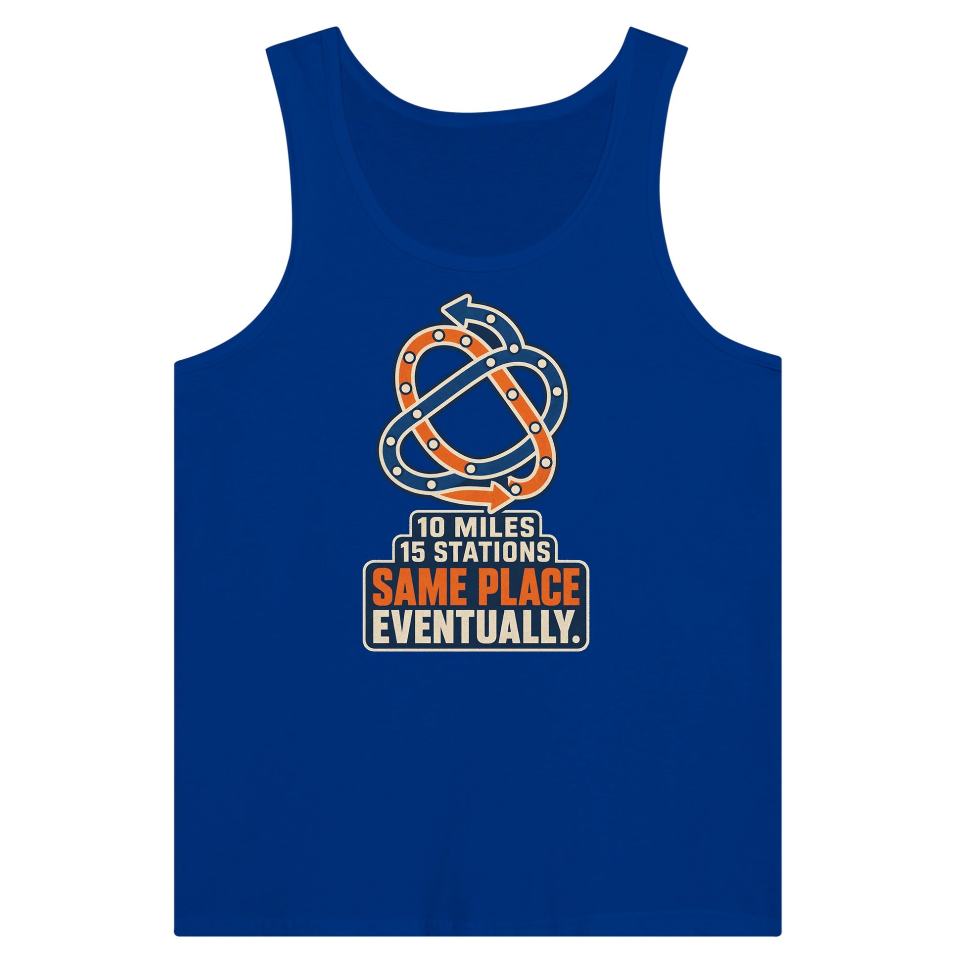 Glasgow Same Place Eventually Premium Unisex Tank Top — product view 3
