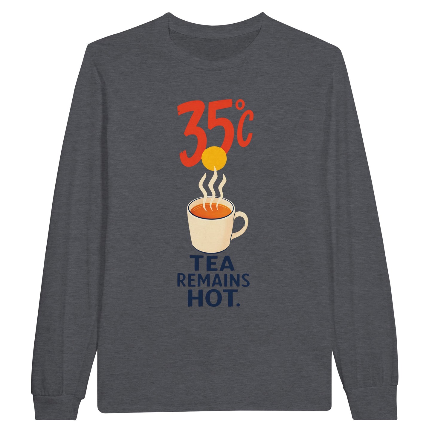 35°C — Tea Remains Hot Long-Sleeve T-shirt — product view 2