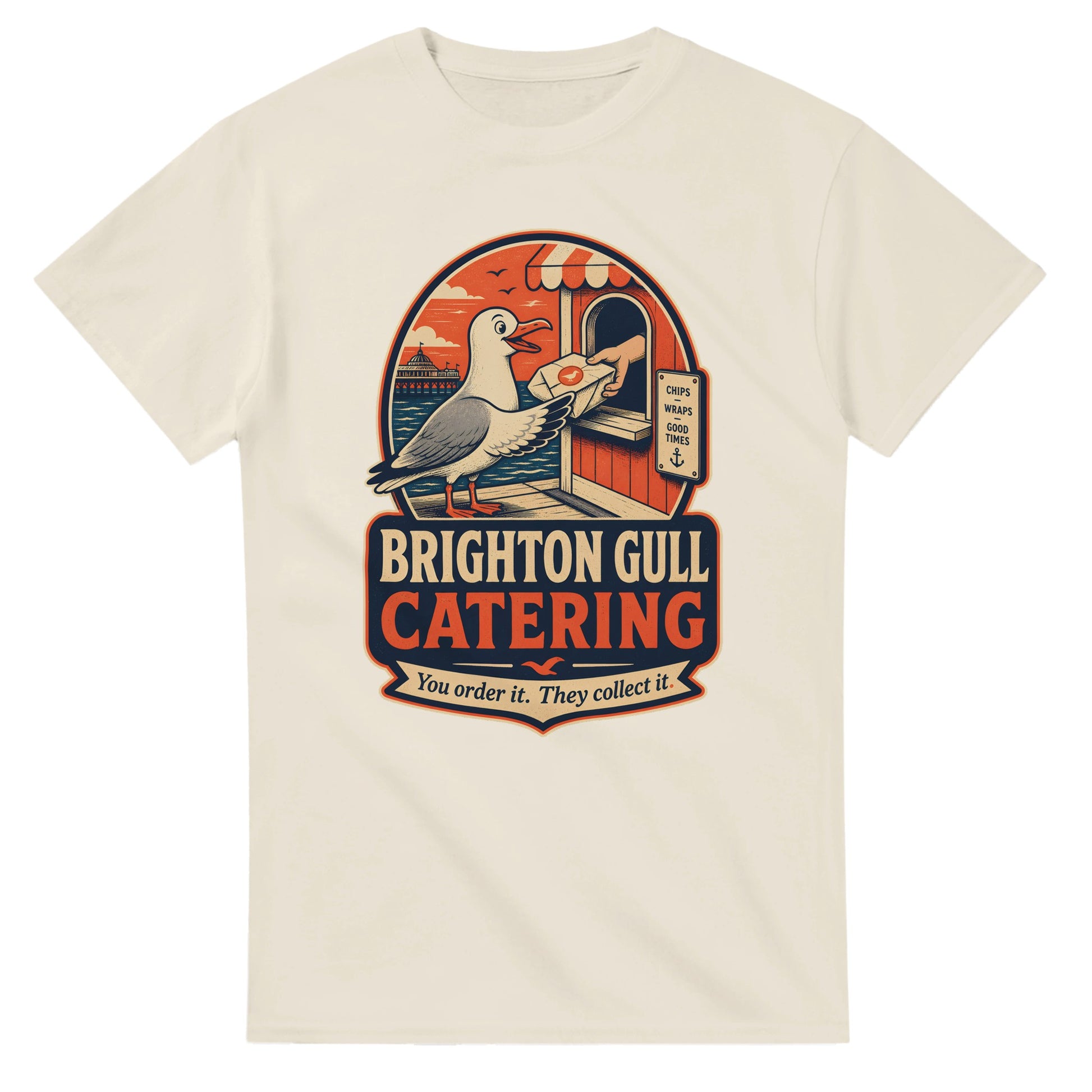 Brighton Gull Catering T-shirt — Illustrated — product view 8