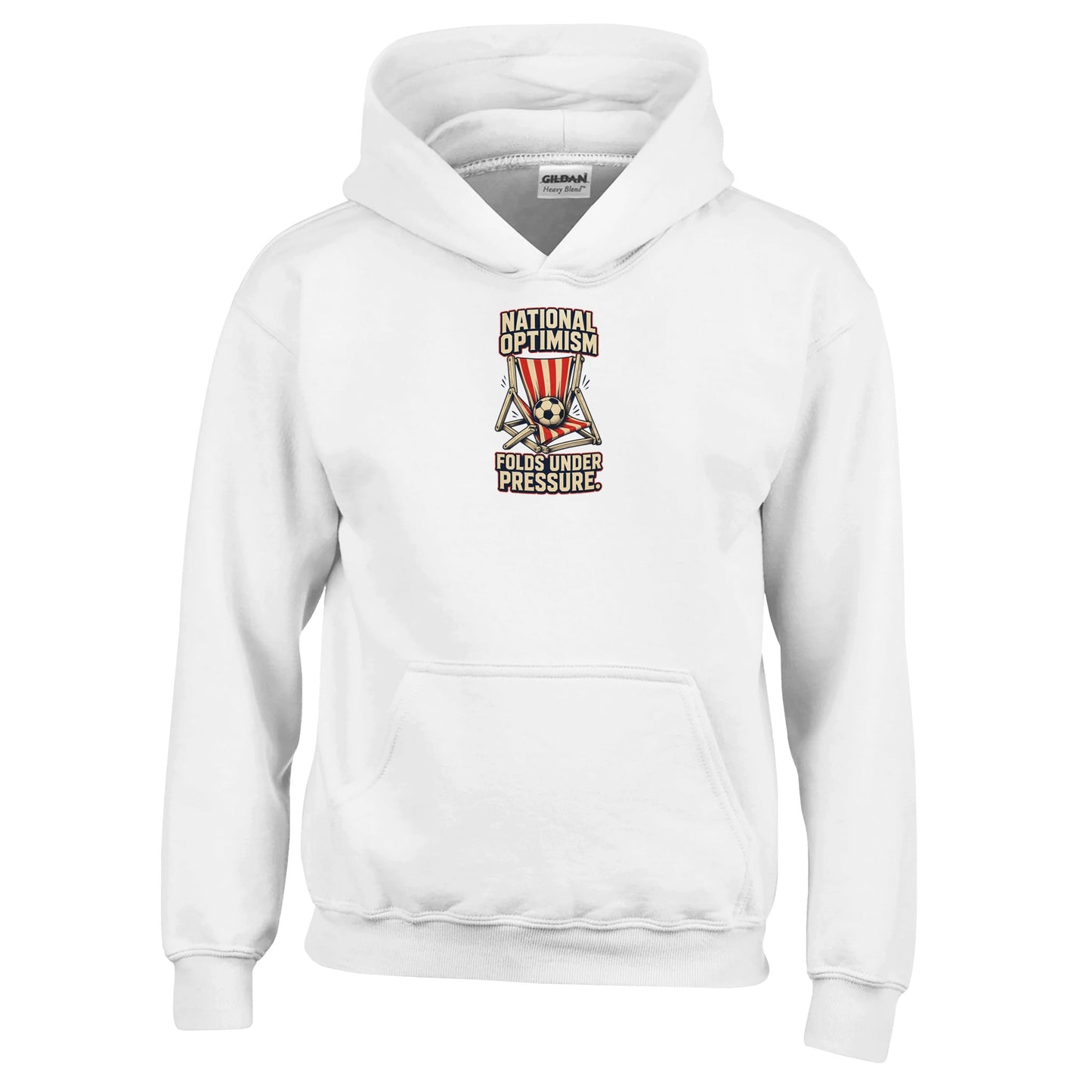 National Optimism Folds Under Pressure Football Kids' Hoodie — product view 1
