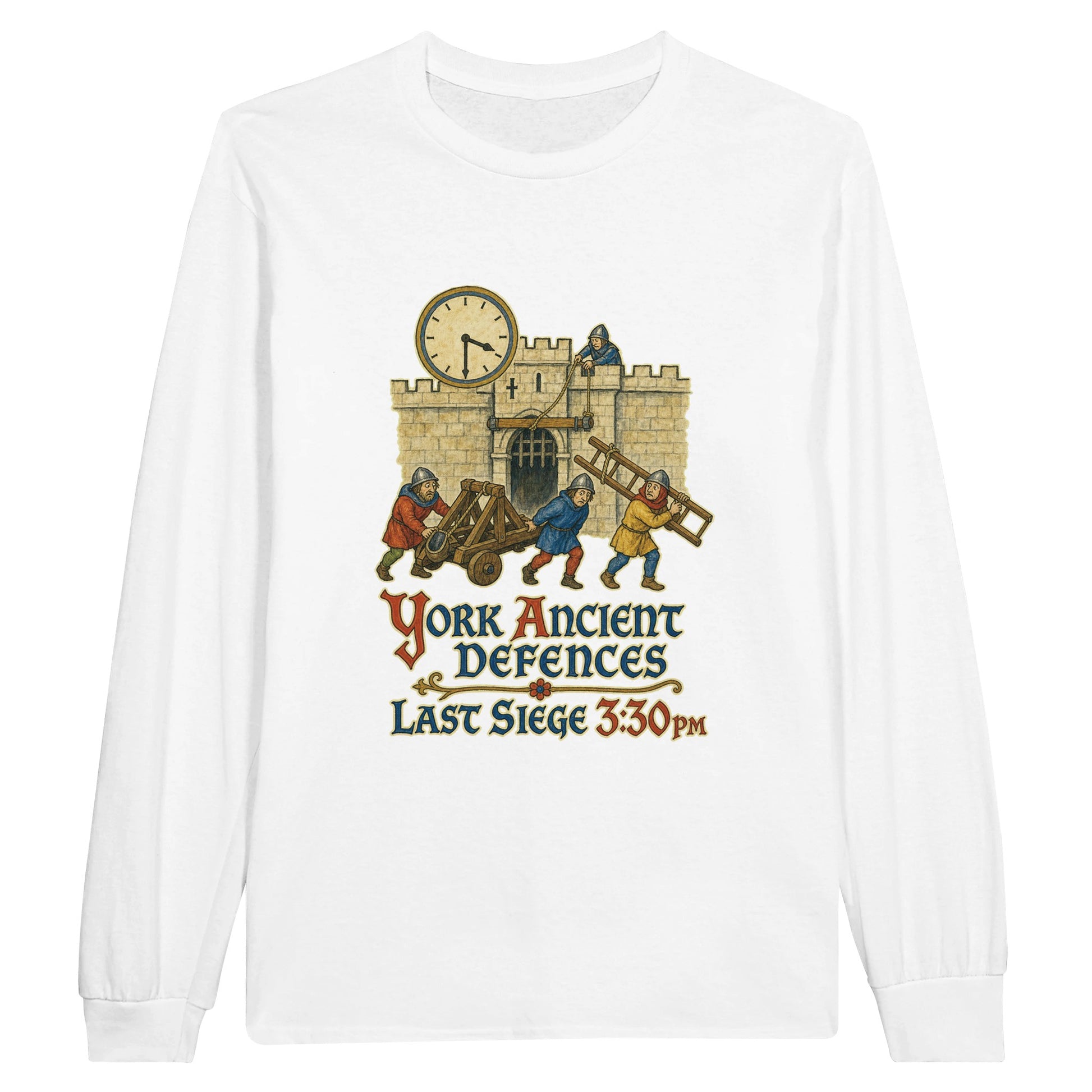 York Ancient Defences – Last Siege 3:30pm Long-Sleeve T-shirt — product view 1