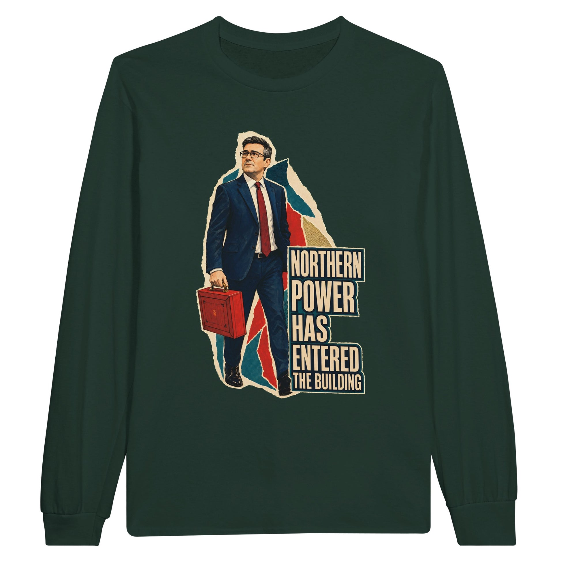 Northern Power Has Entered the Building Tote Bag Long-Sleeve T-shirt — product view 5