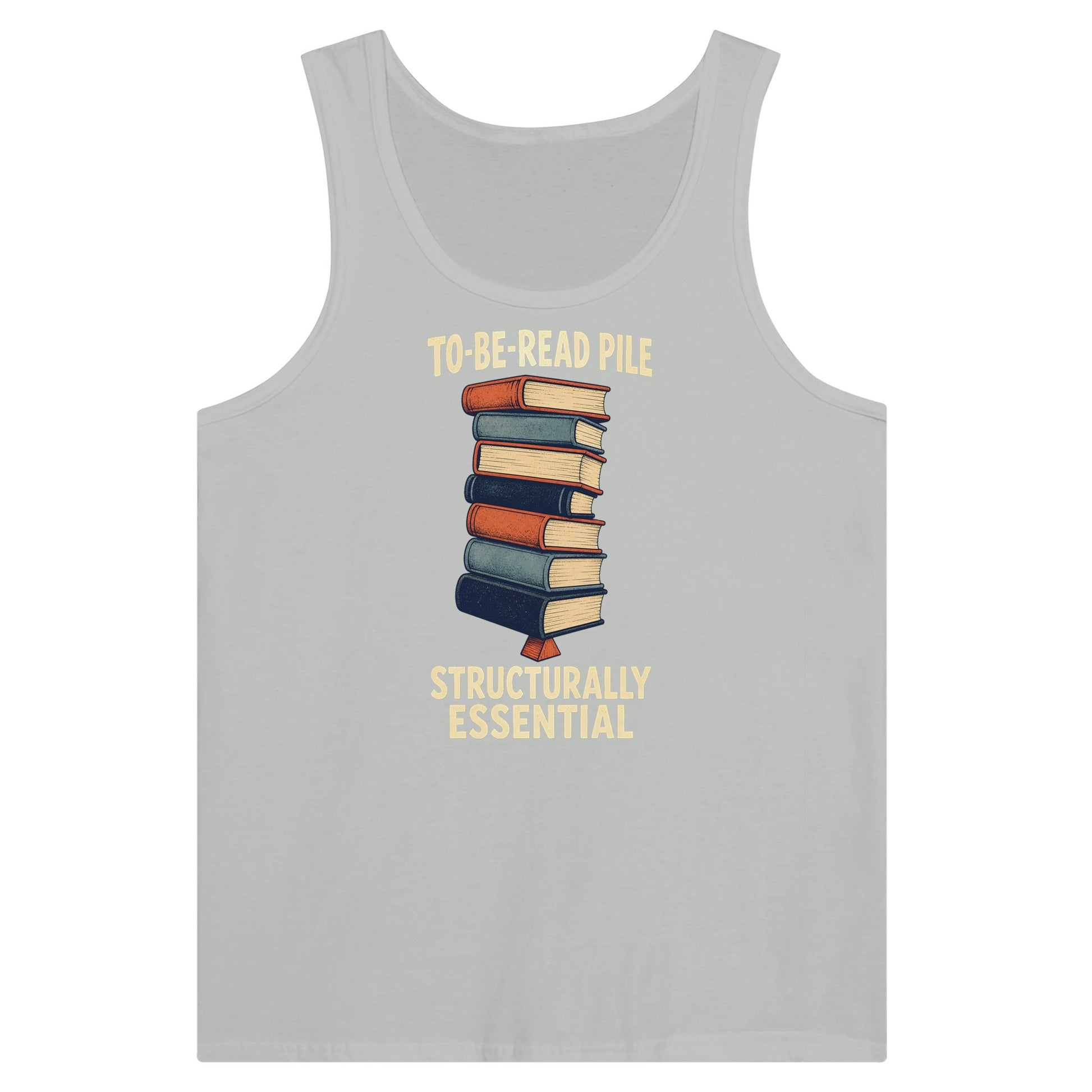 To-Be-Read Pile: Structurally Essential Book Graphic Premium Unisex Tank Top — product view 5
