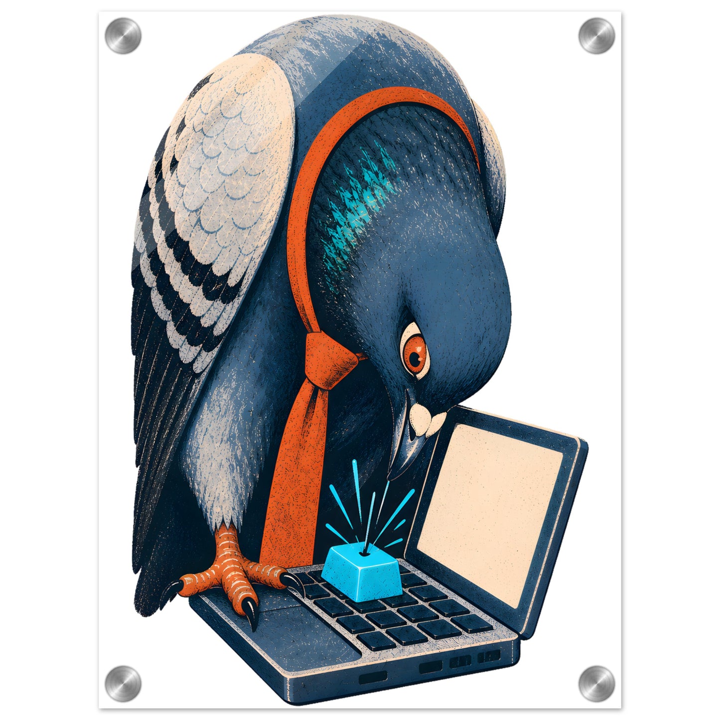 Pigeon Hits Send Acrylic Print — product view 1