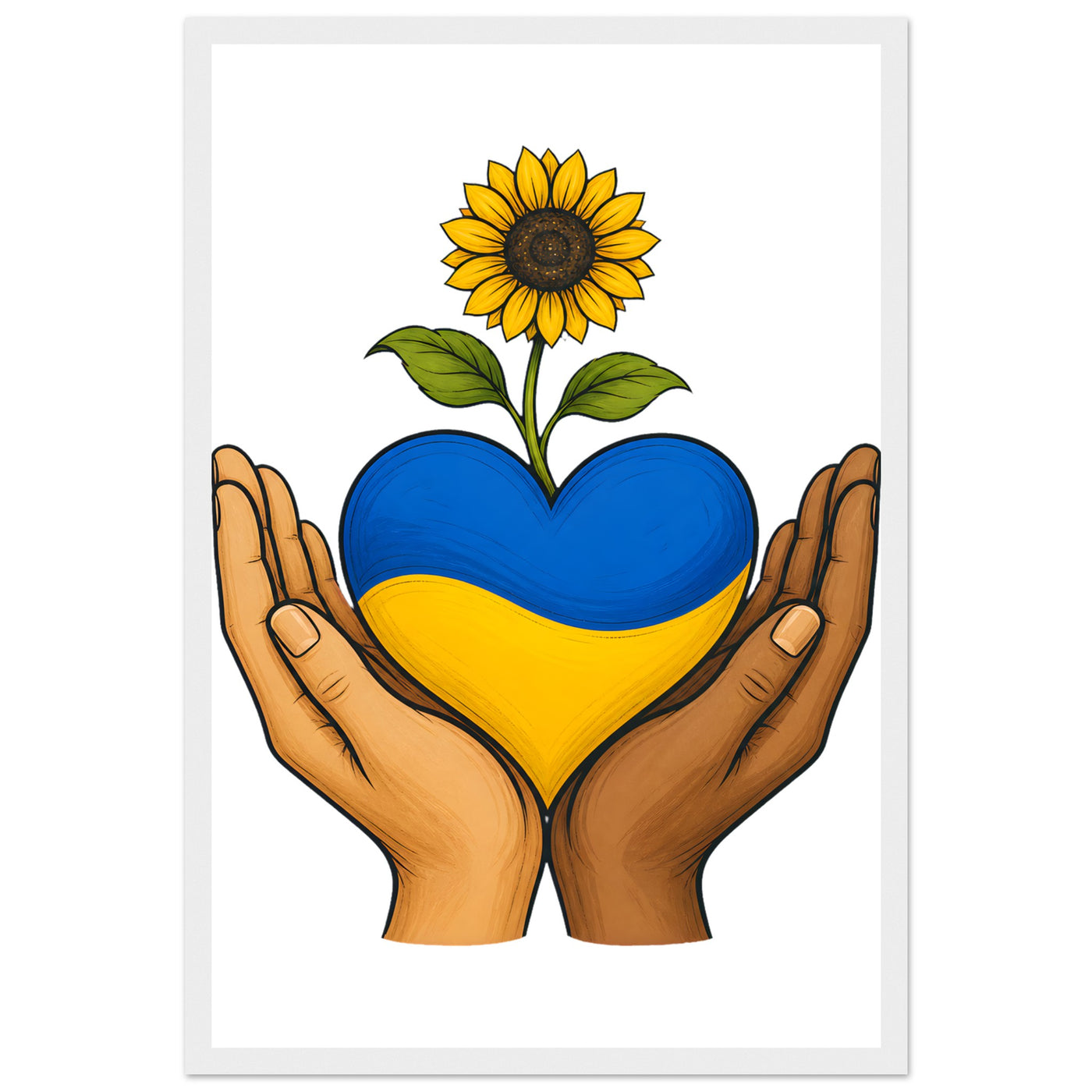 Hands With Ukraine Framed Wall Art