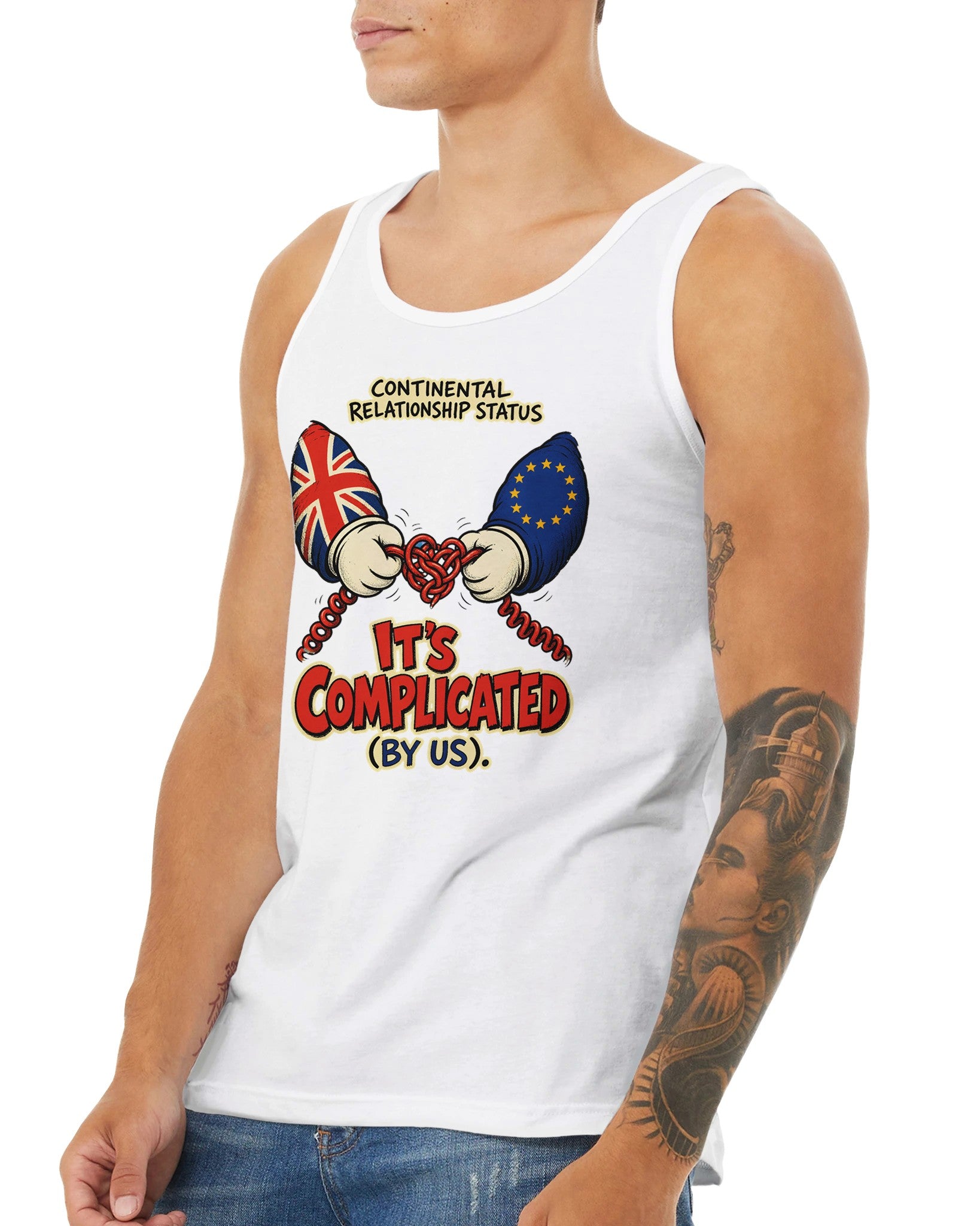 It's Complicated (By Us) UK–EU 1990s Cartoon Premium Unisex Tank Top — product view 16