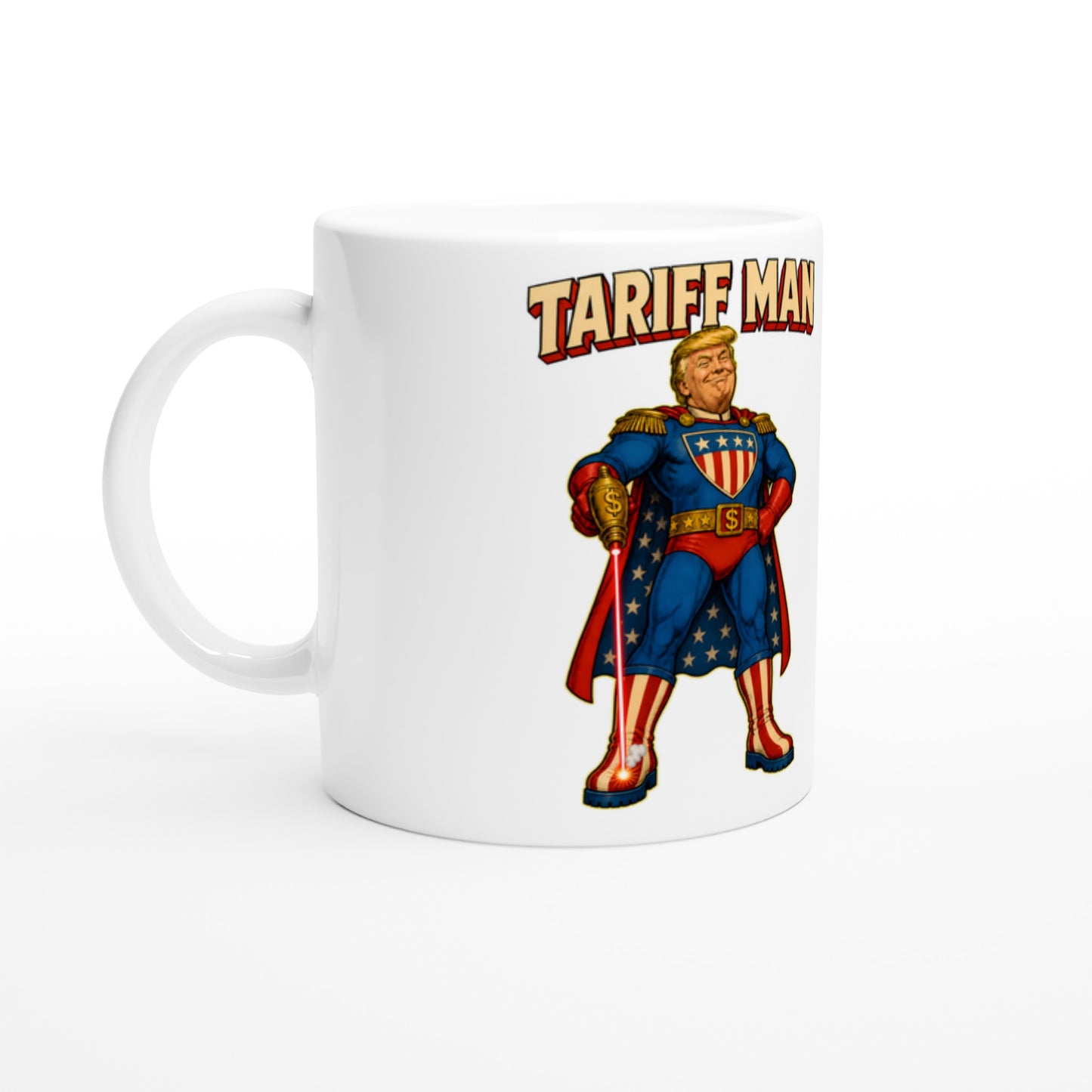 Tariff Man – Self-Shot Satire Mug — product view 1