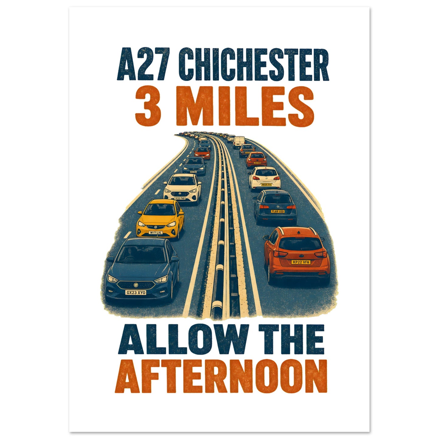 A27 Chichester – 3 Miles, Allow the Afternoon Poster — product view 2