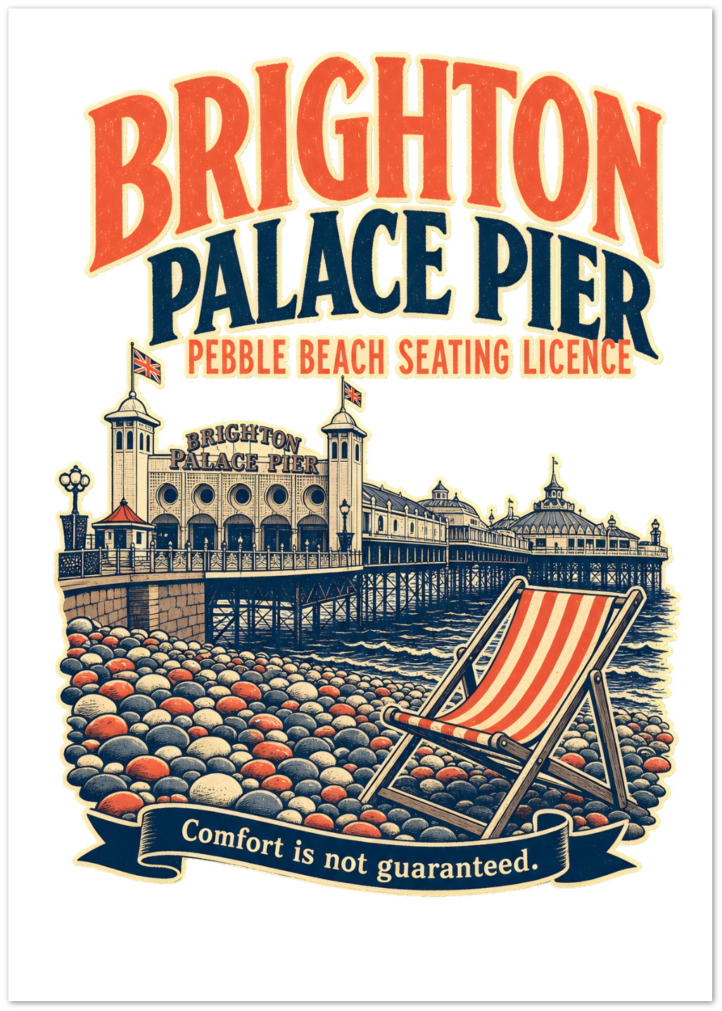 Brighton Pebble Beach Seating Licence Greeting Card Pack — product view 1