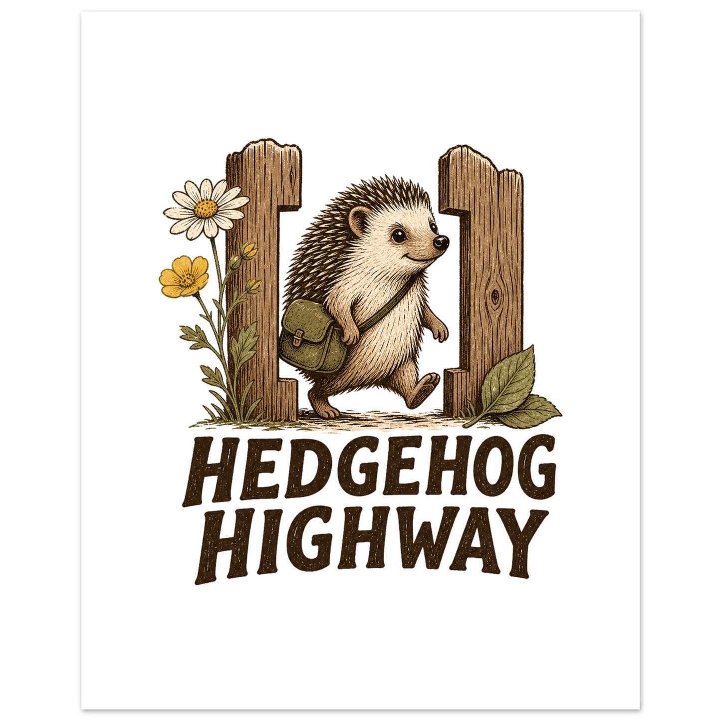 Hedgehog Highway Garden Graphic Poster — product view 4