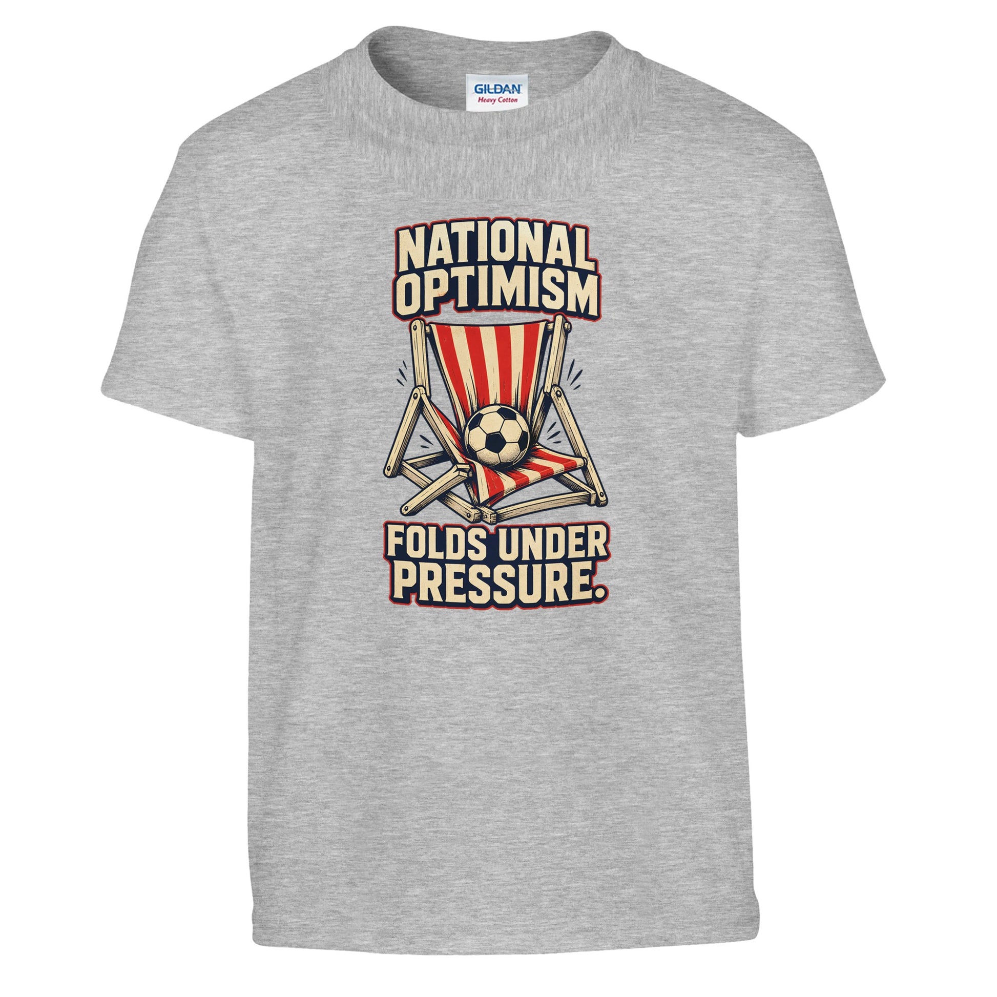 National Optimism Folds Under Pressure Football Kids' T-shirt — product view 4