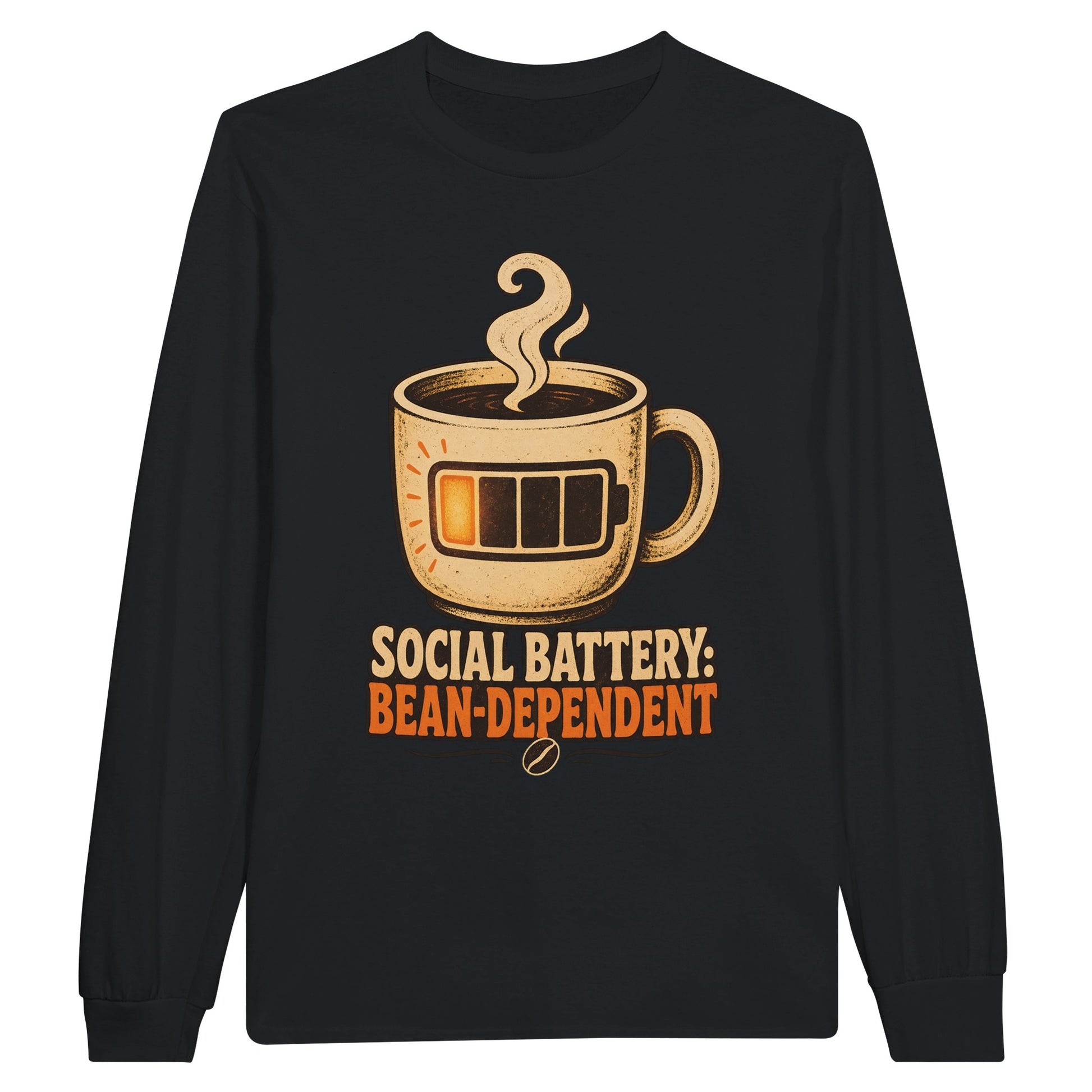 Social Battery: Bean-Dependent Graphic Long-Sleeve T-shirt — product view 7