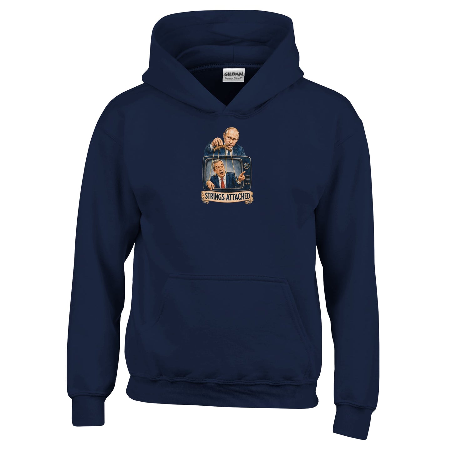 Strings Attached Political Satire Kids' Hoodie — product view 7