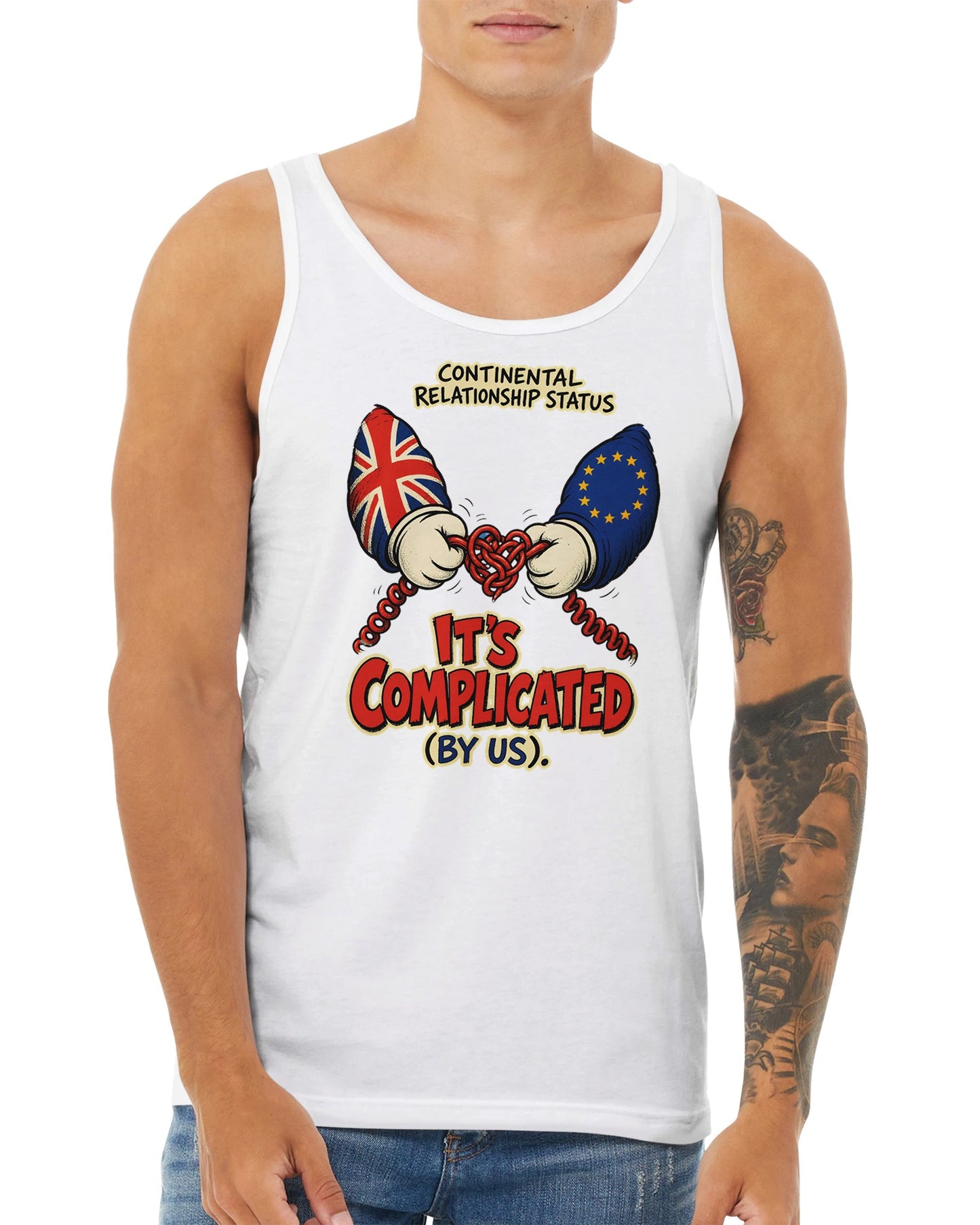It's Complicated (By Us) UK–EU 1990s Cartoon Premium Unisex Tank Top — product view 15