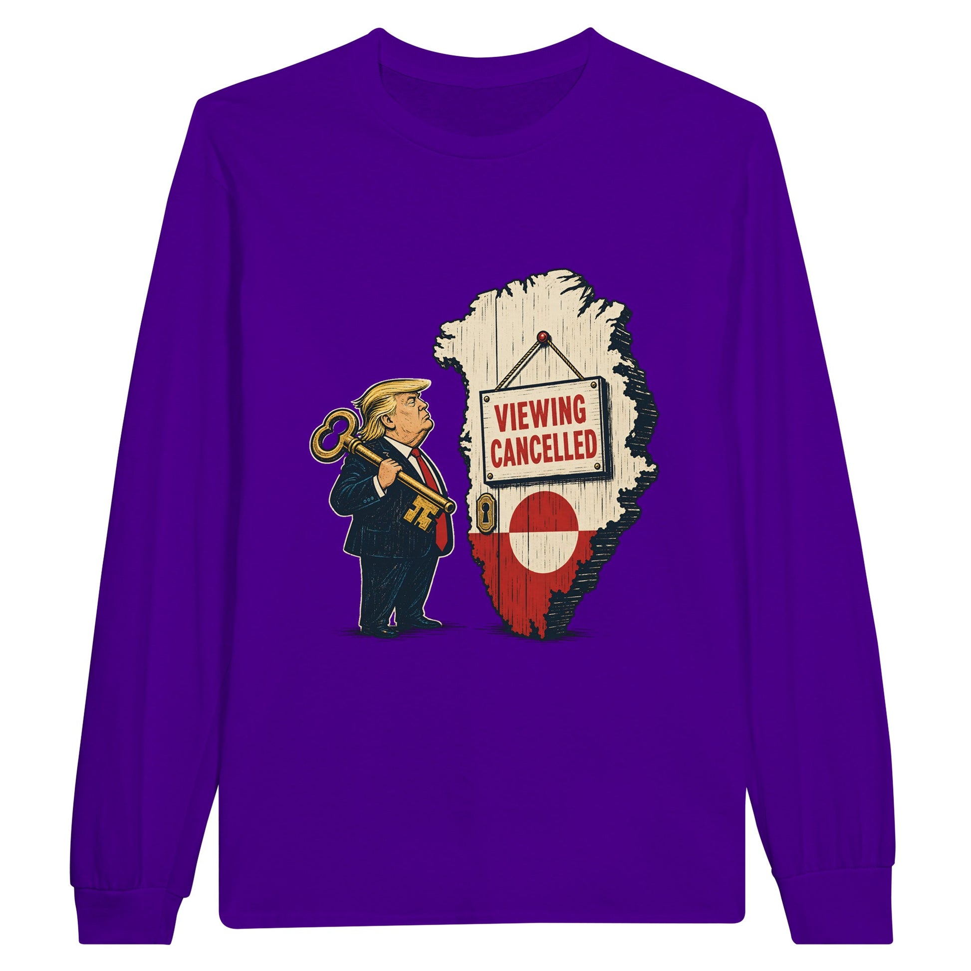 Viewing Cancelled — Greenland Political Satire Long-Sleeve T-shirt — product view 13