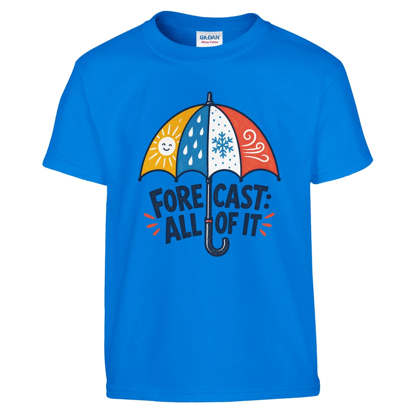 Forecast: All of It British Weather Graphic Kids' T-shirt — product view 14