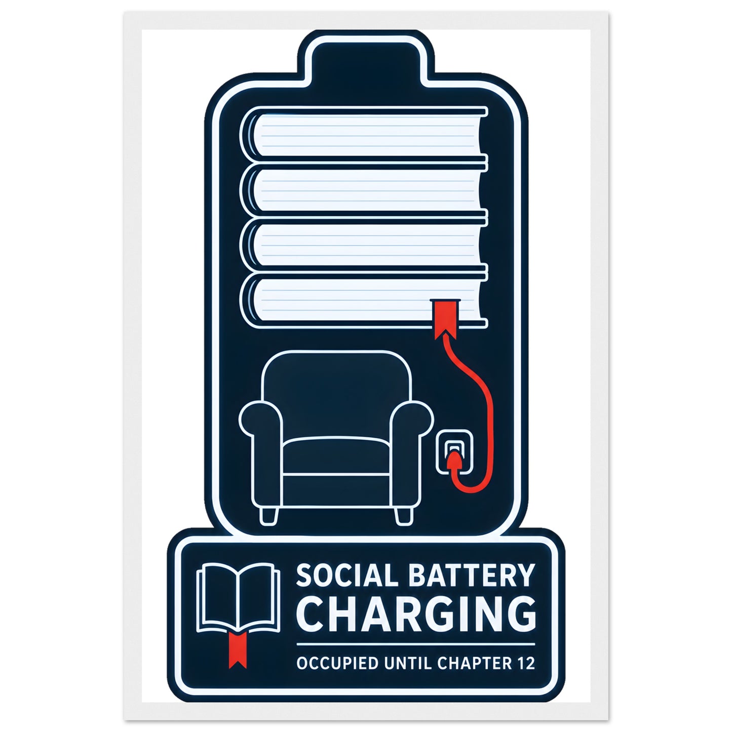 Social Battery Charging Framed Wall Art — product view 1
