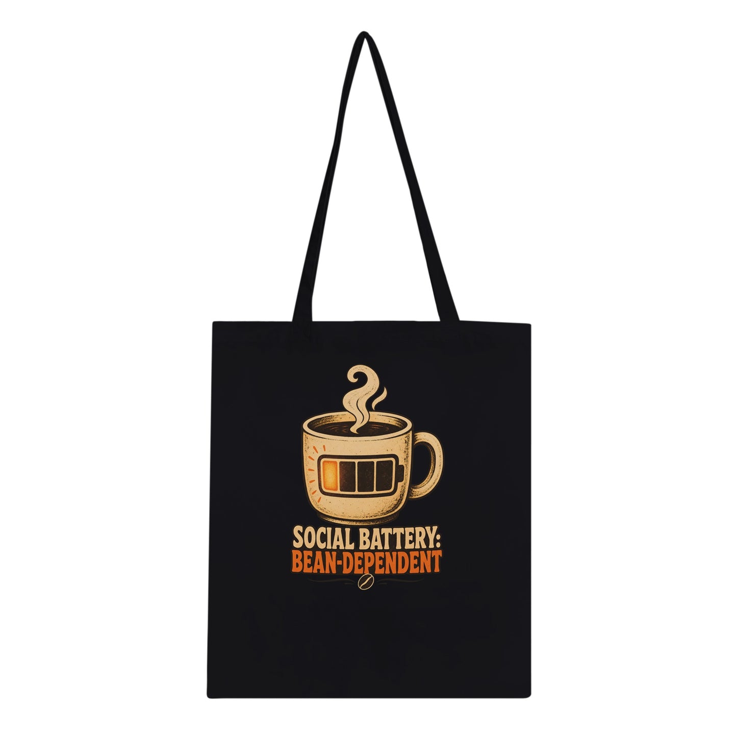 Social Battery: Bean-Dependent Graphic Tote Bag — product view 3