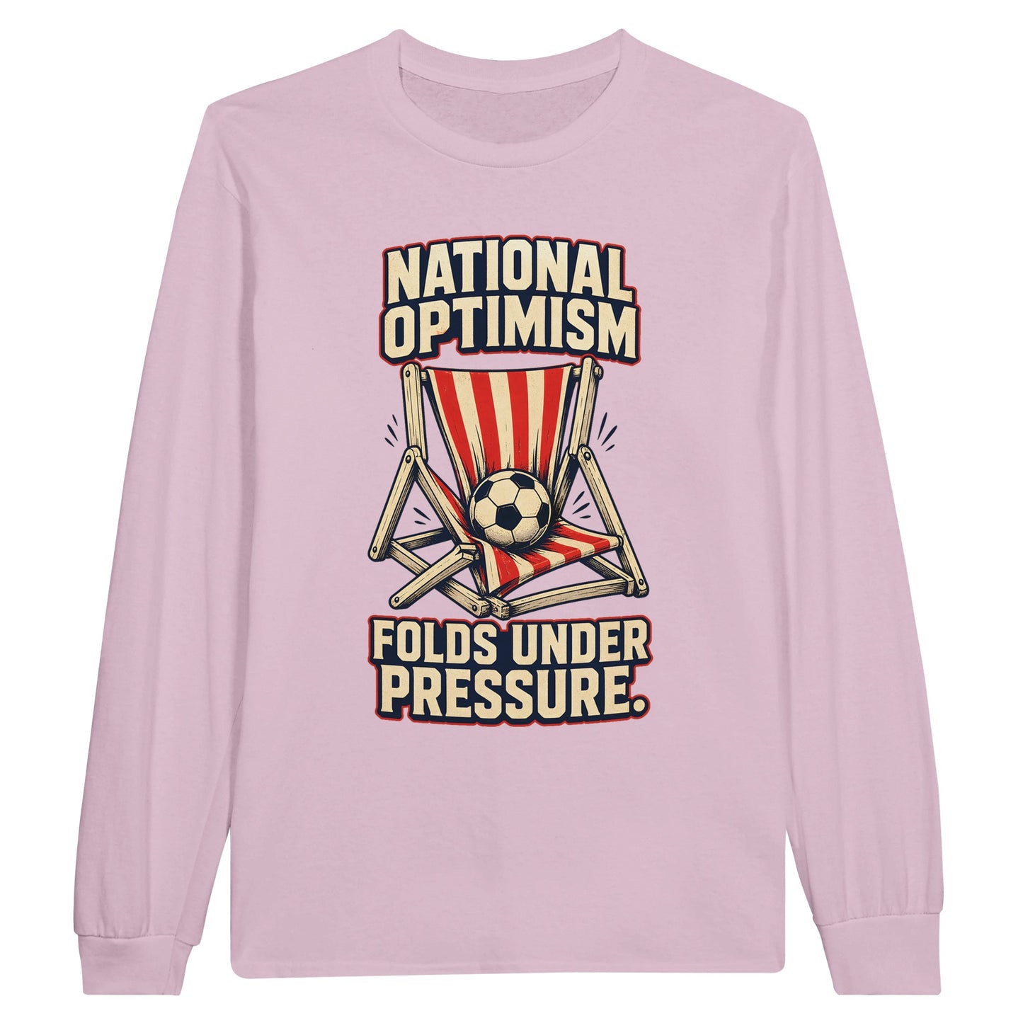 National Optimism Folds Under Pressure Football Long-Sleeve T-shirt — product view 6