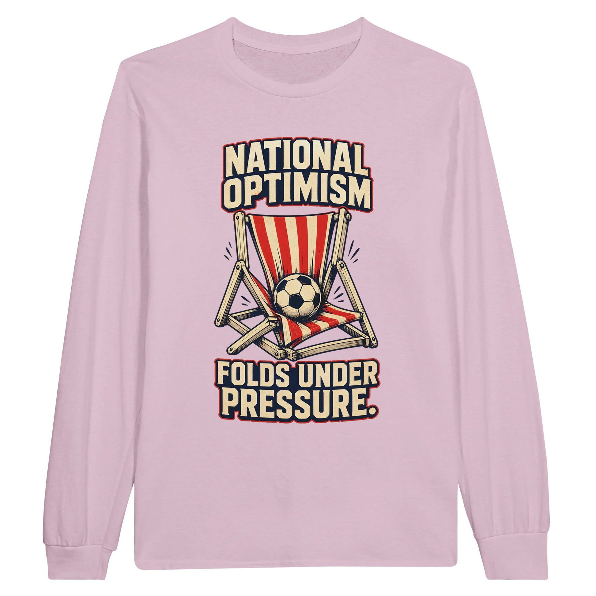 National Optimism Folds Under Pressure Football Long-Sleeve T-shirt — product view 6