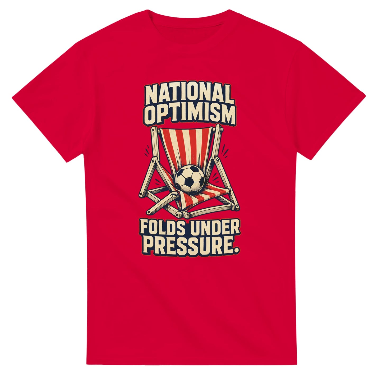 National Optimism Folds Under Pressure Football T-shirt — product view 9