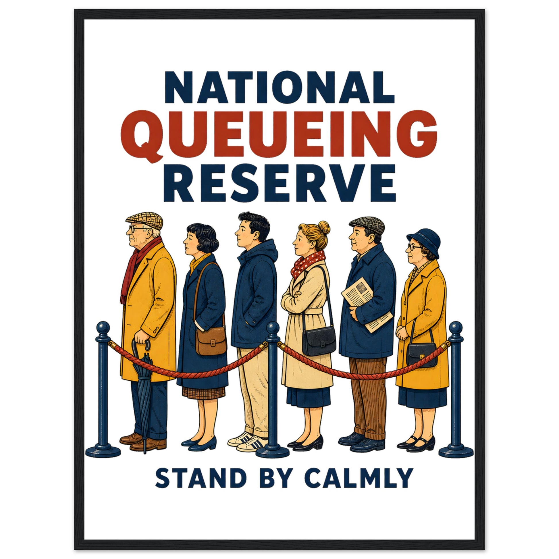 National Queueing Reserve – British Queue Graphic Framed Wall Art — product view 4