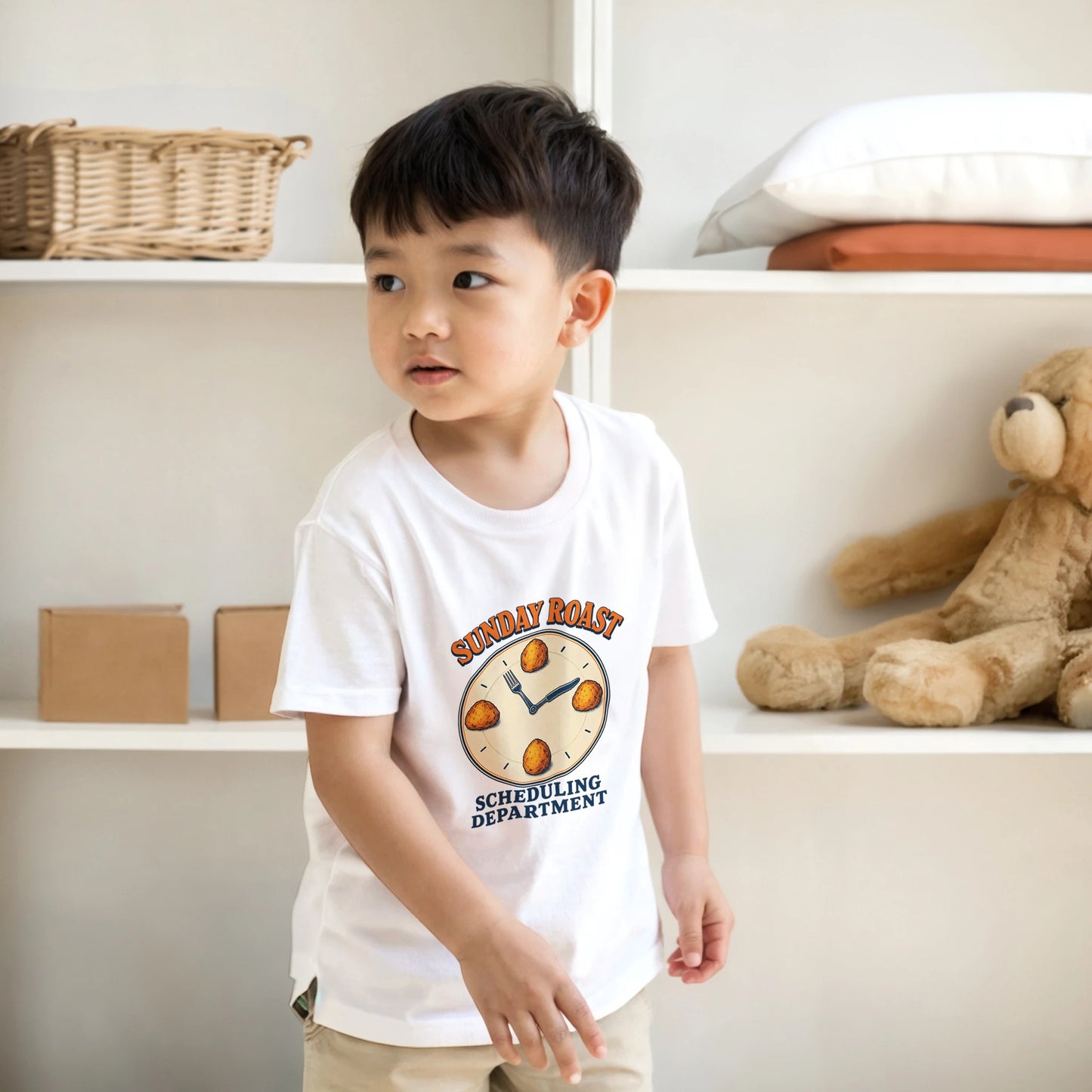 Sunday Roast Scheduling Department Kids' T-shirt — product view 4