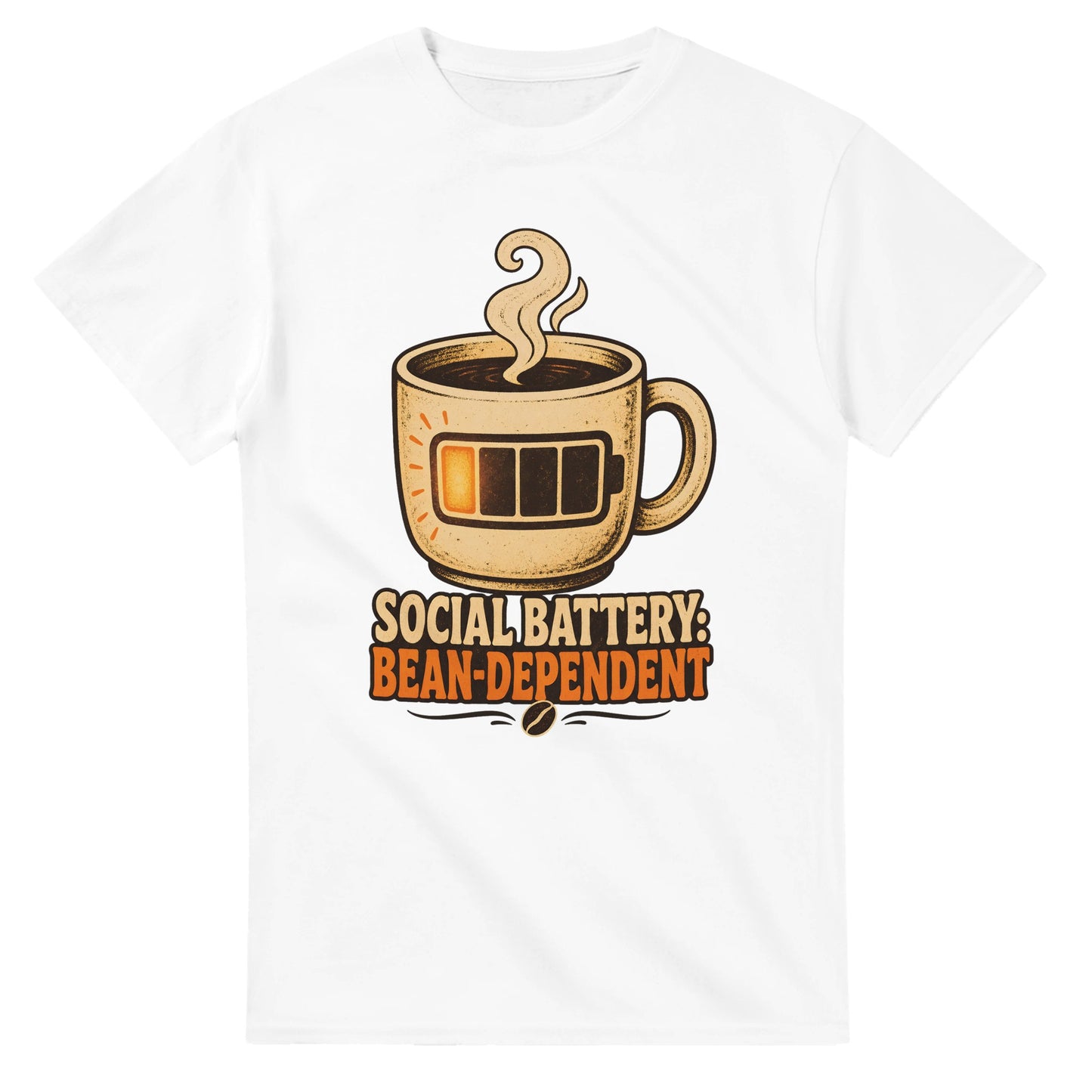 Social Battery: Bean-Dependent Graphic T-shirt — product view 1