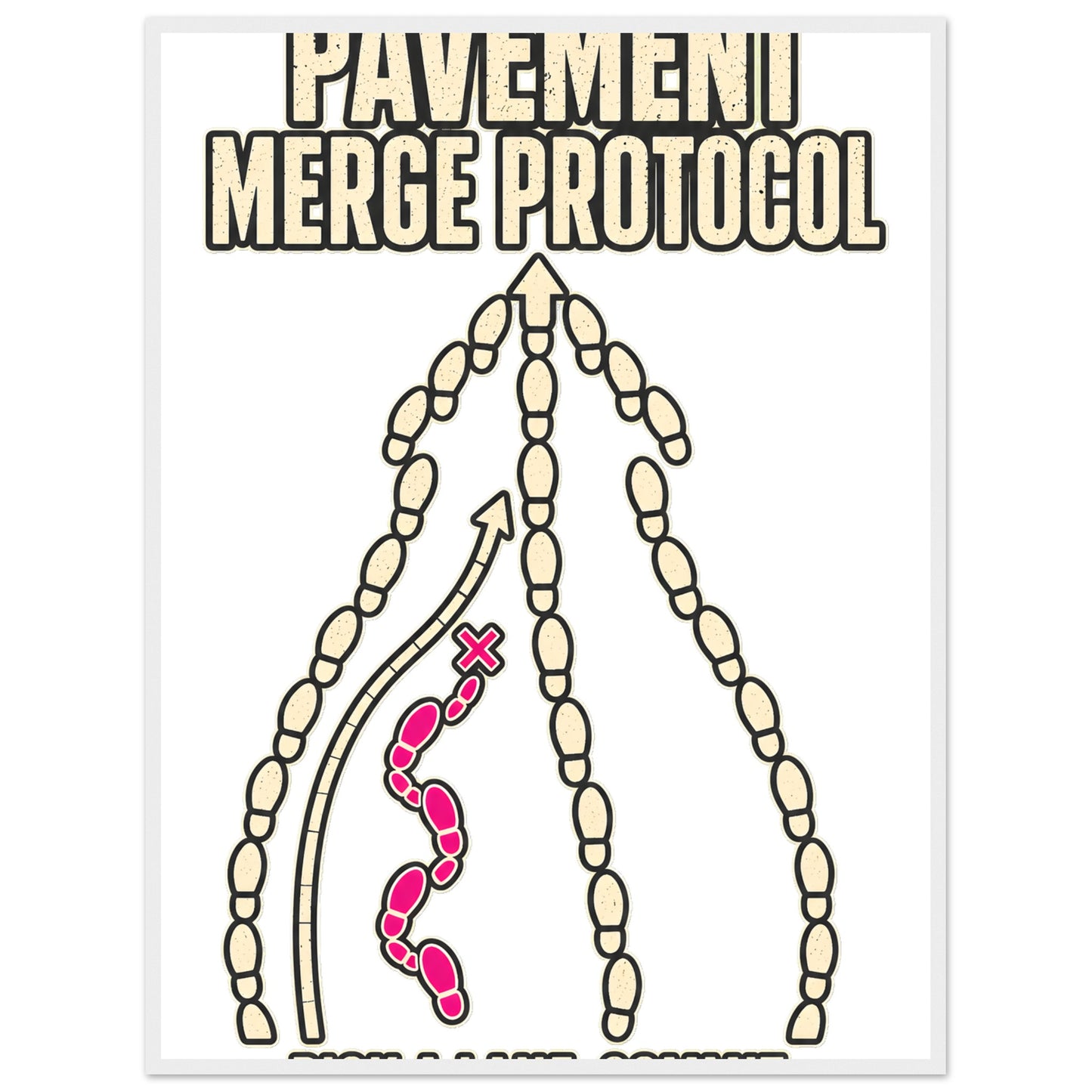 Pavement Merge Protocol — Pick a Lane Framed Wall Art — product view 7