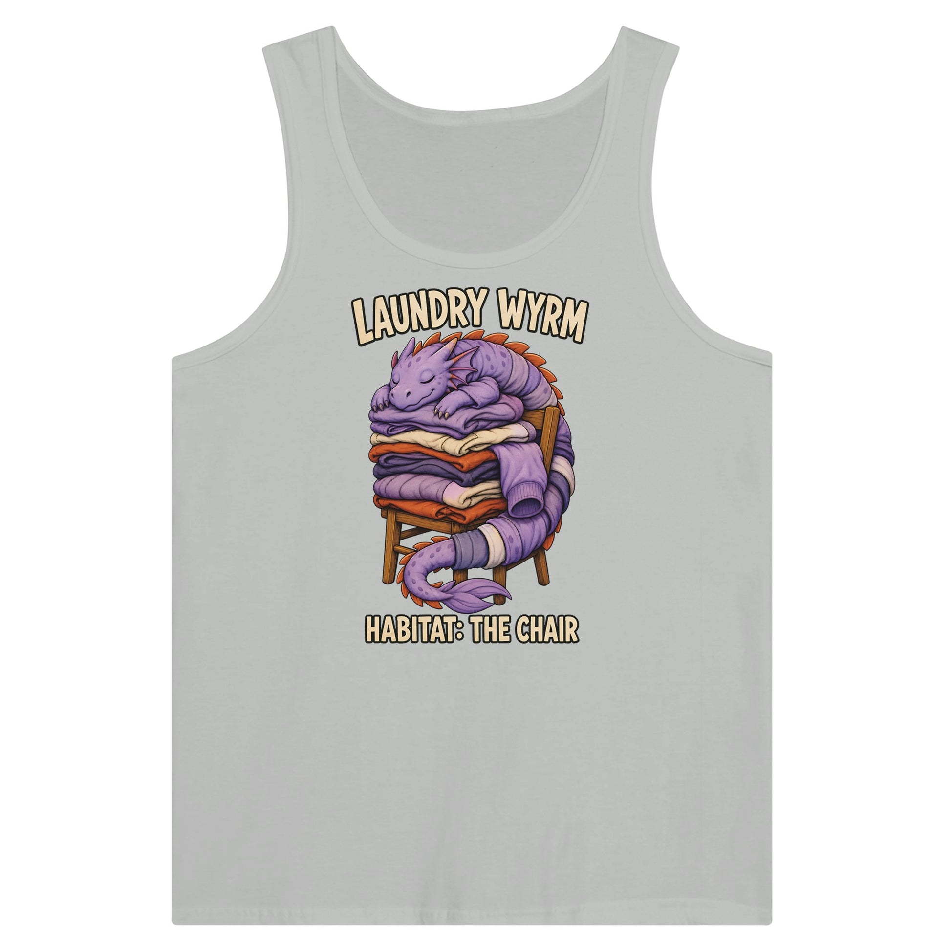 Laundry Wyrm – Habitat: The Chair Premium Unisex Tank Top — product view 5