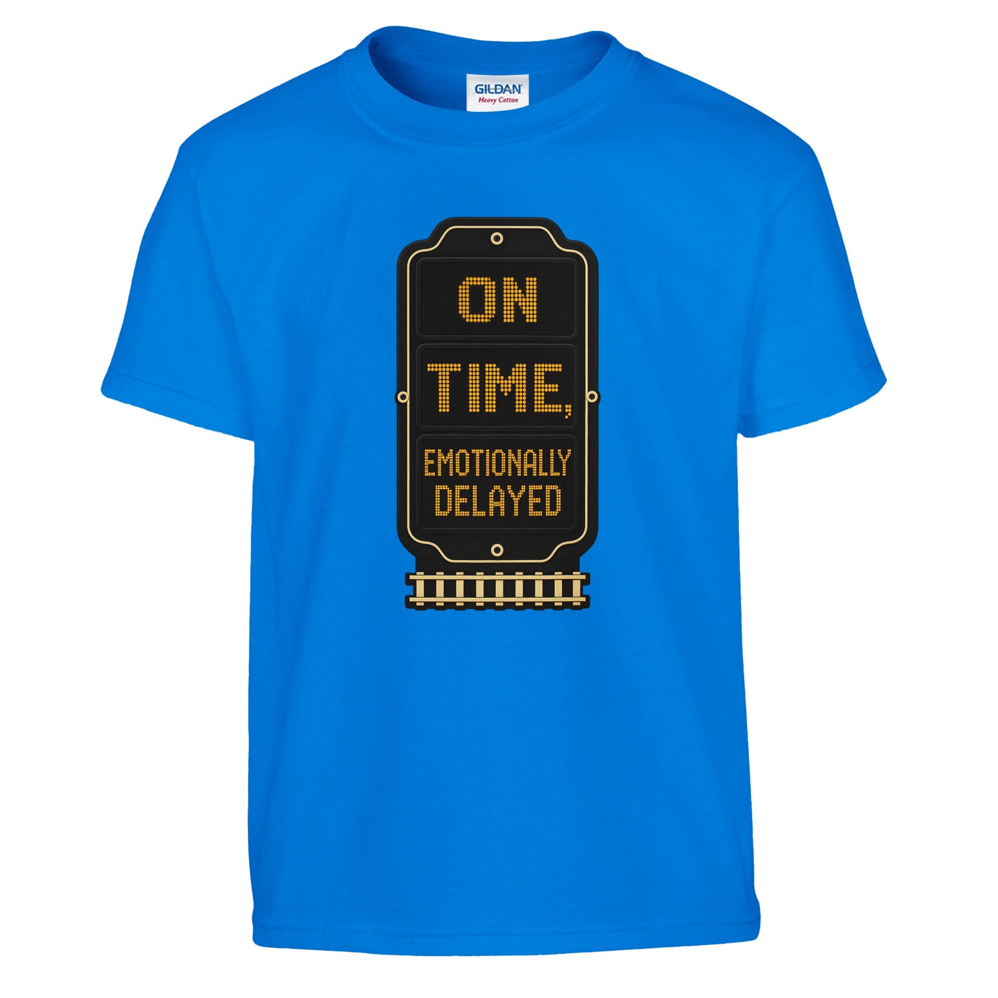 On Time, Emotionally Delayed Rail Graphic Kids' T-shirt — product view 14