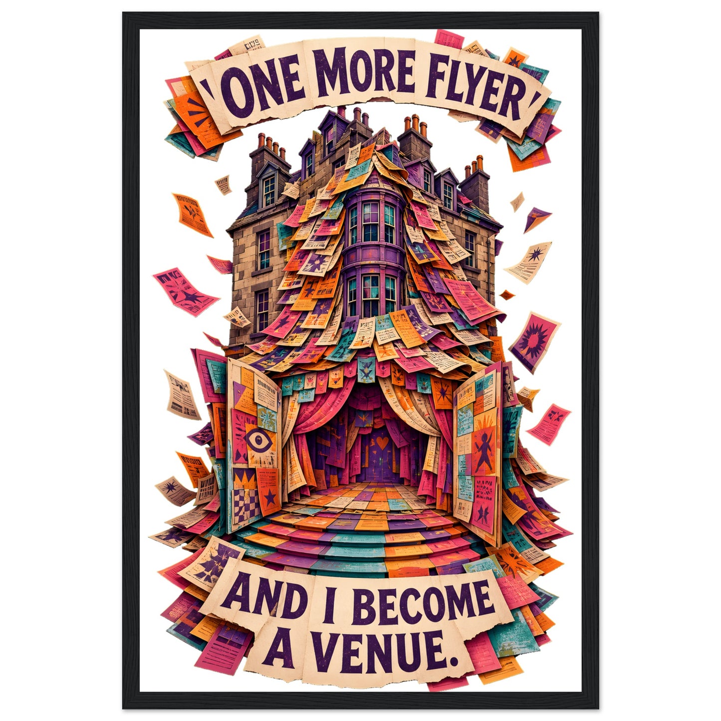 One More Flyer and I Become a Venue Framed Wall Art — product view 6