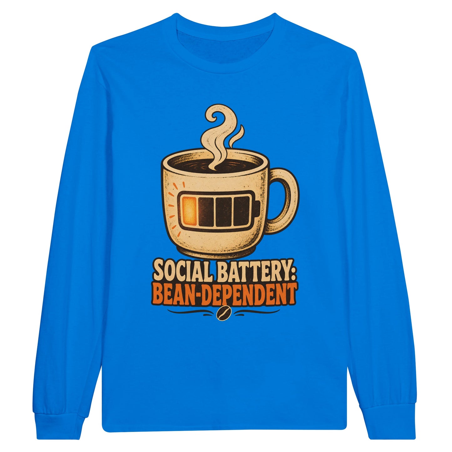 Social Battery: Bean-Dependent Graphic Long-Sleeve T-shirt — product view 3