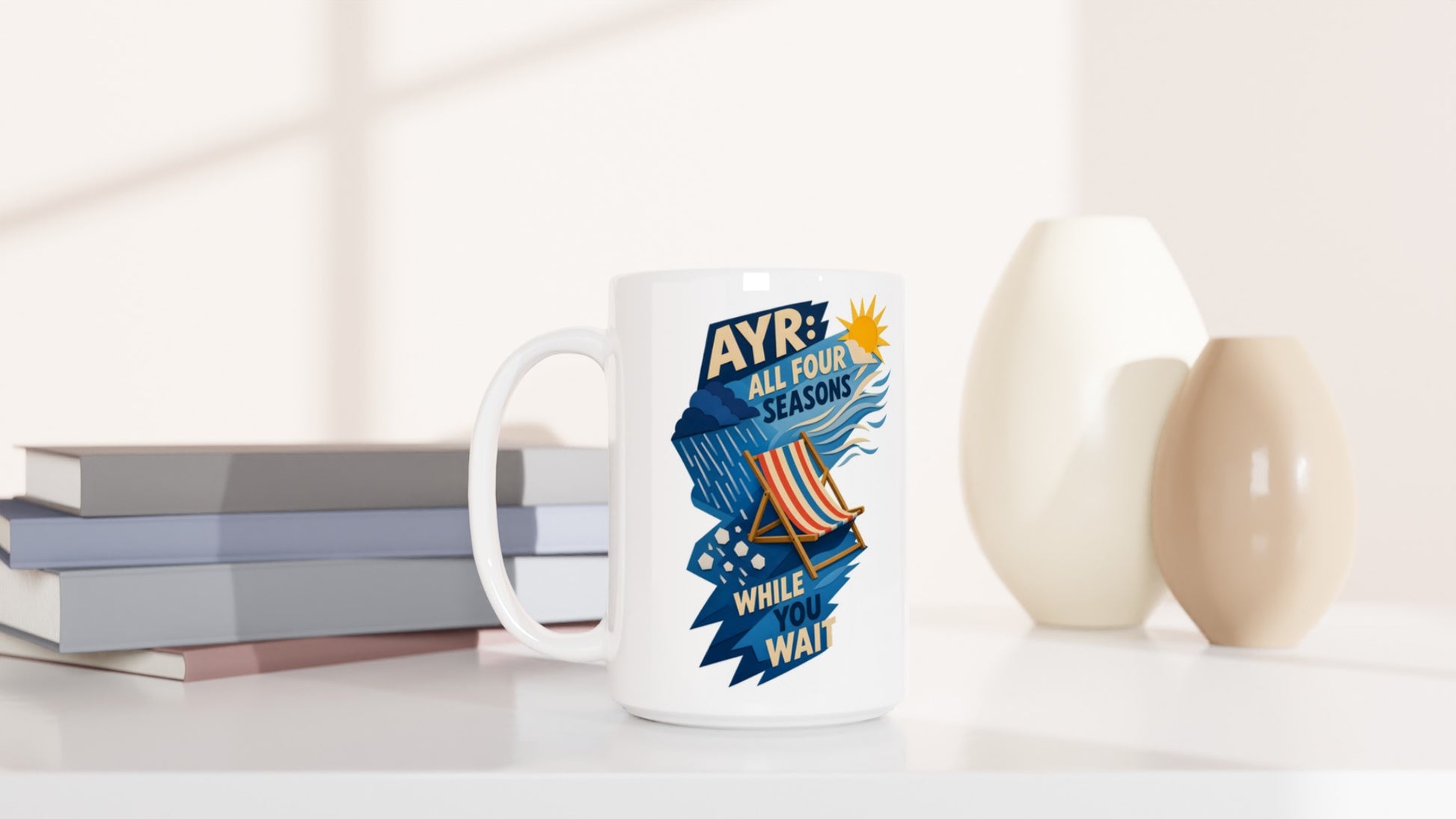 Ayr: All Four Seasons While You Wait Large Mug — product view 6