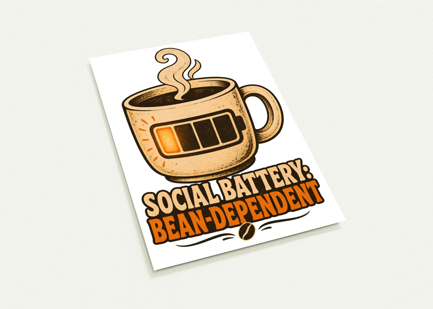 Social Battery: Bean-Dependent Graphic Postcard Pack — product view 3