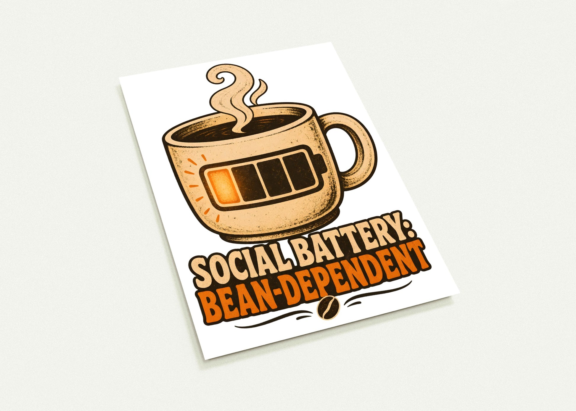 Social Battery: Bean-Dependent Graphic Postcard Pack — product view 3