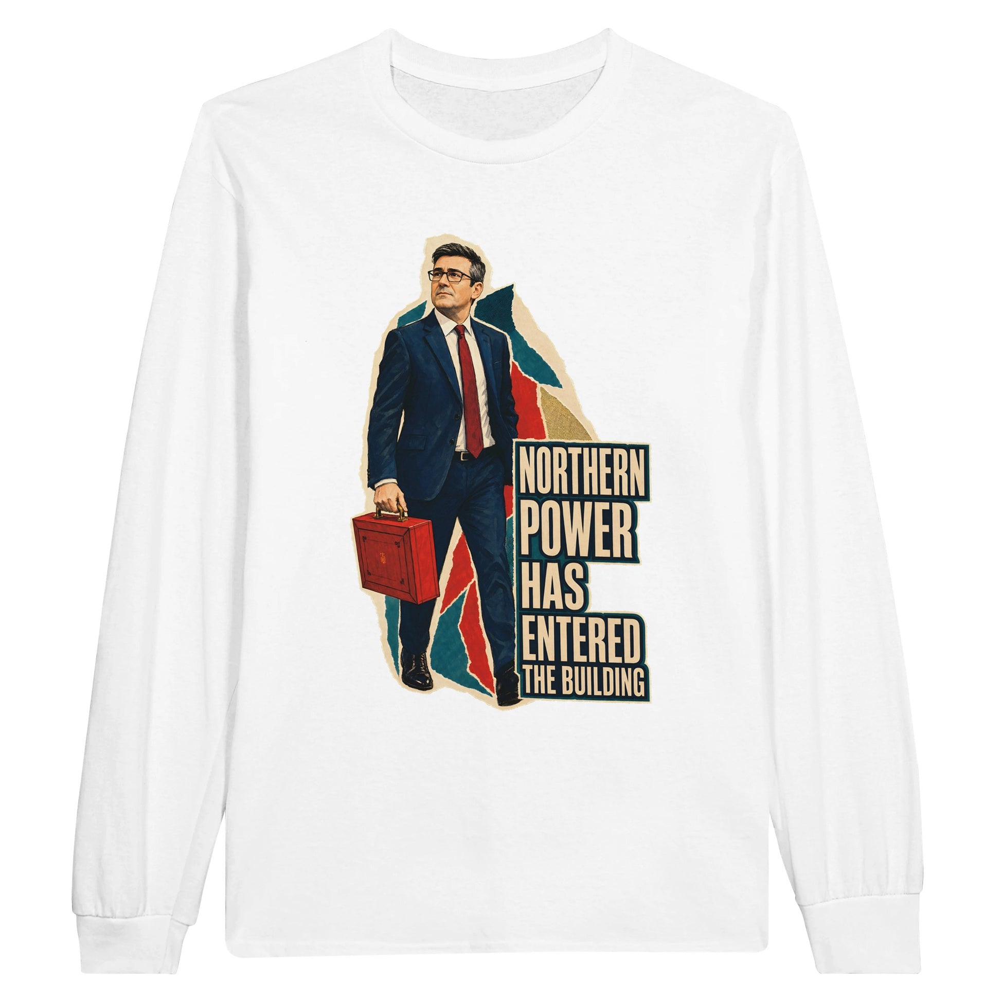 Northern Power Has Entered the Building Tote Bag Long-Sleeve T-shirt — product view 1