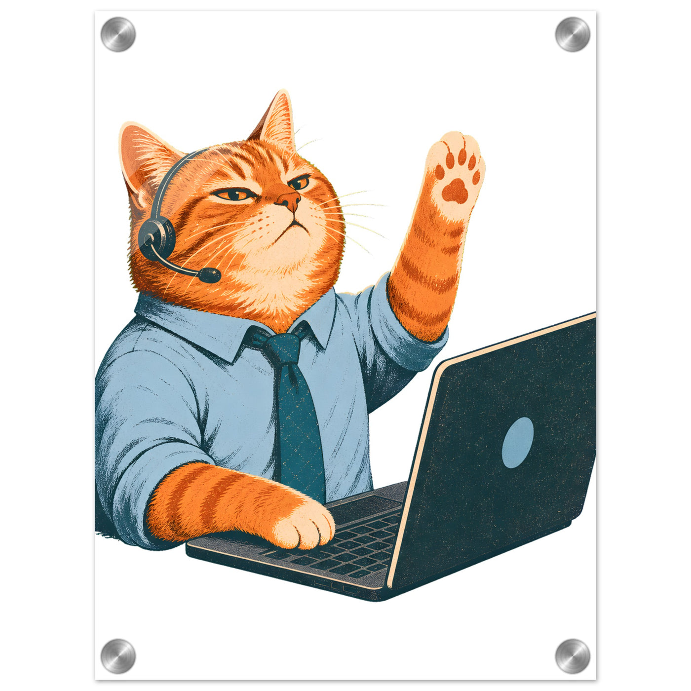 Cat Calls the Meeting Acrylic Print